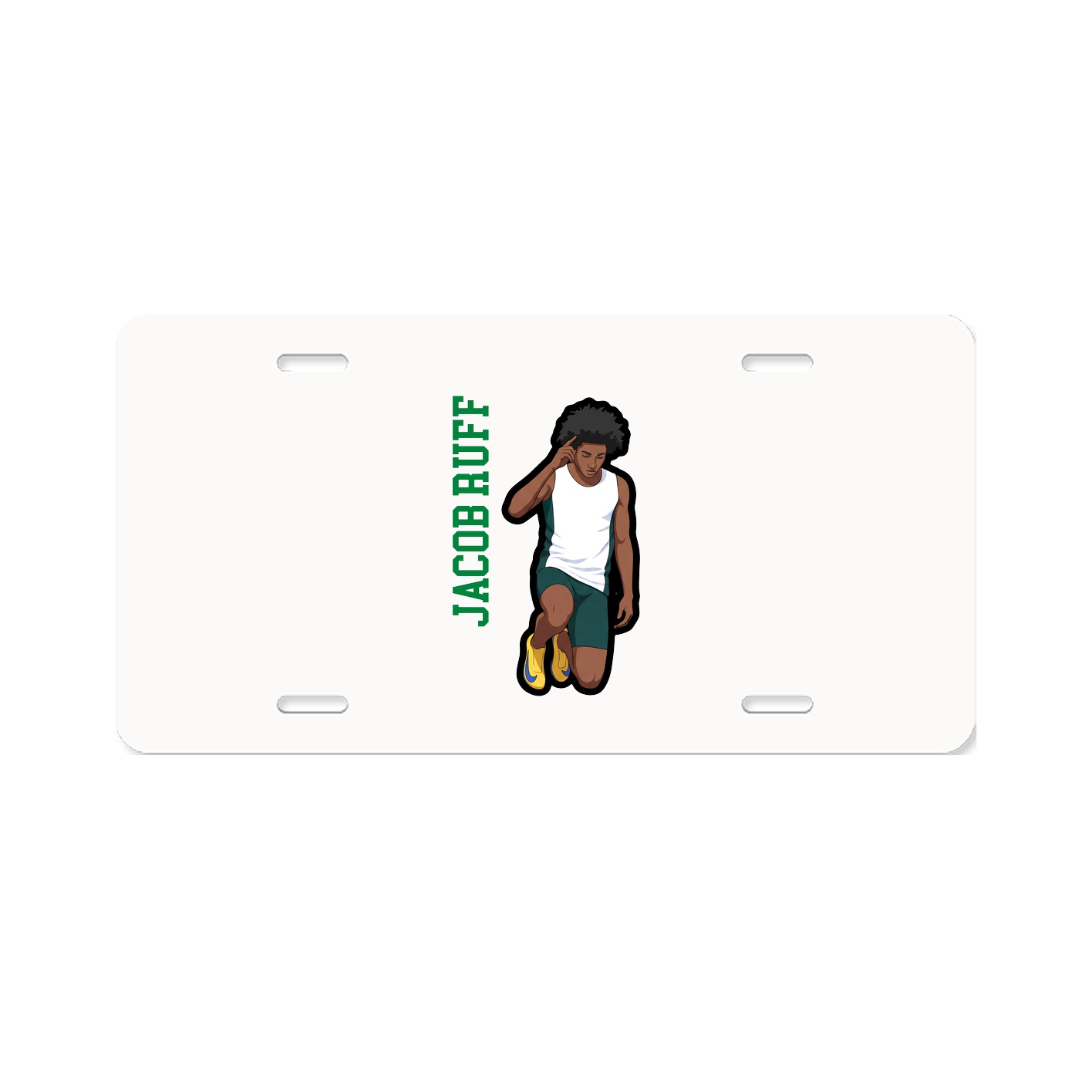 License Plate — Name Vertical in Classic