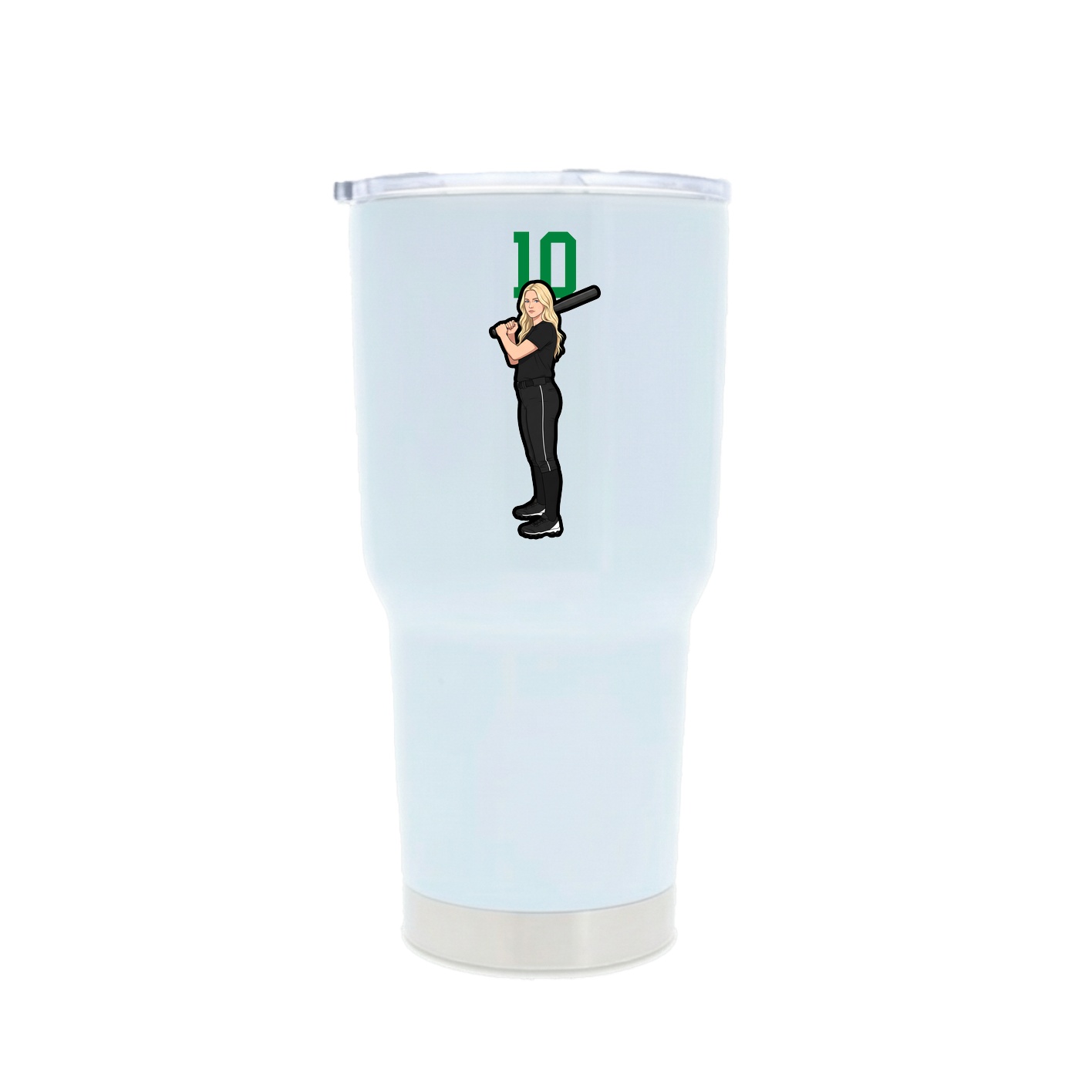 30oz Stainless Steel Tumbler — Number Top in White