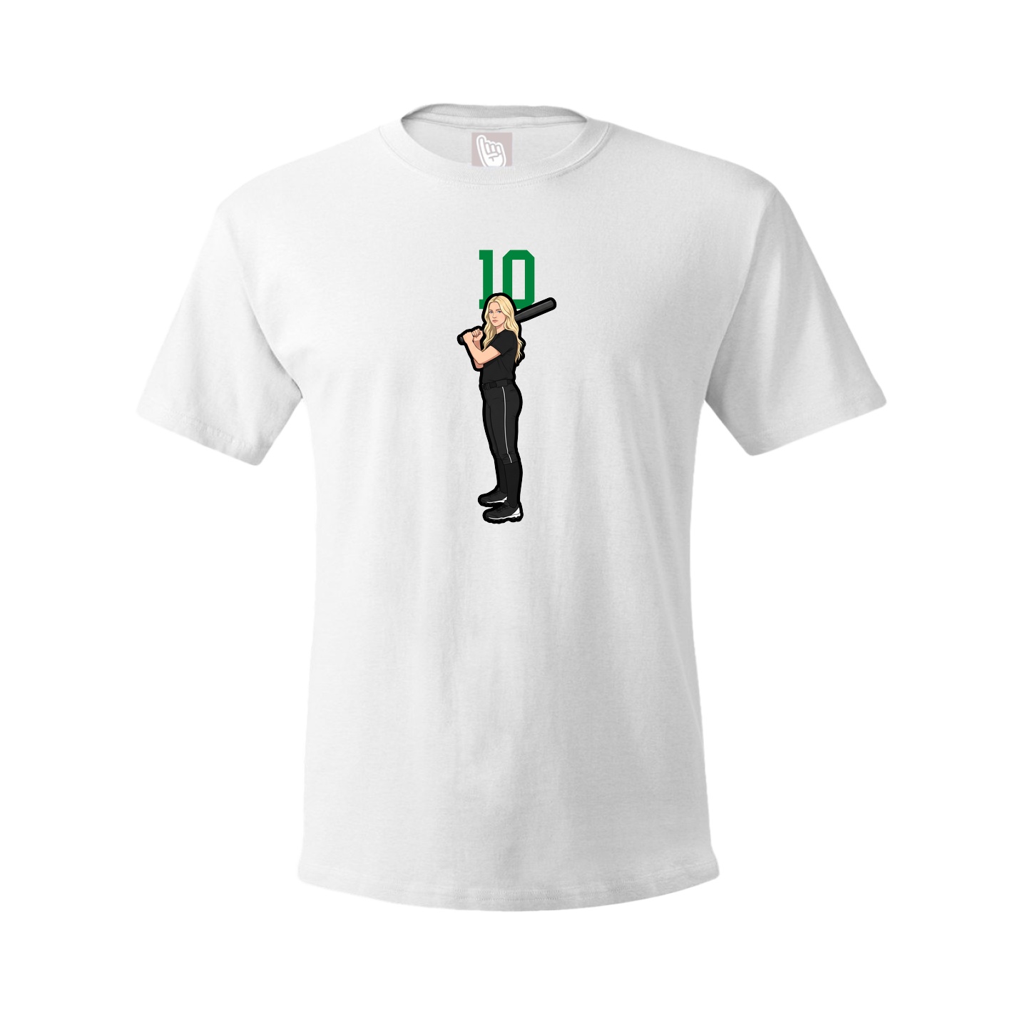 Youth Tee — Number Top in White