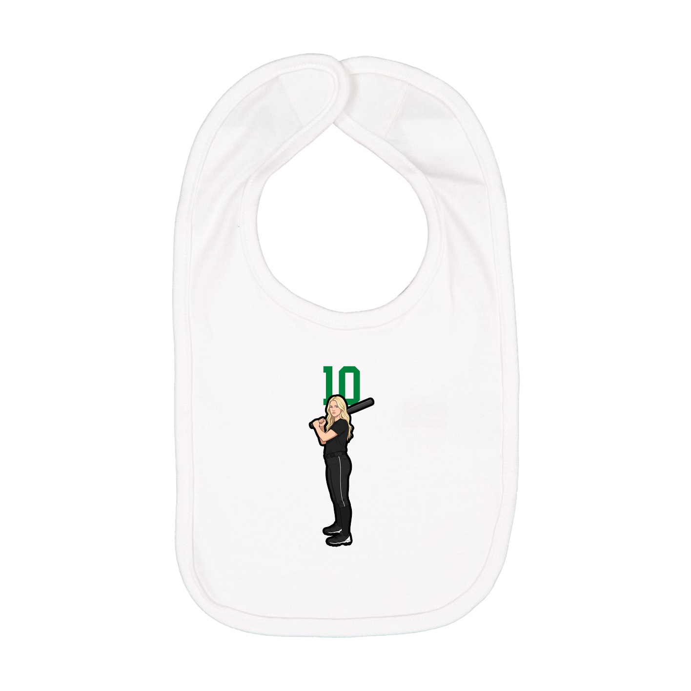 Infant Bib — Number Top in White