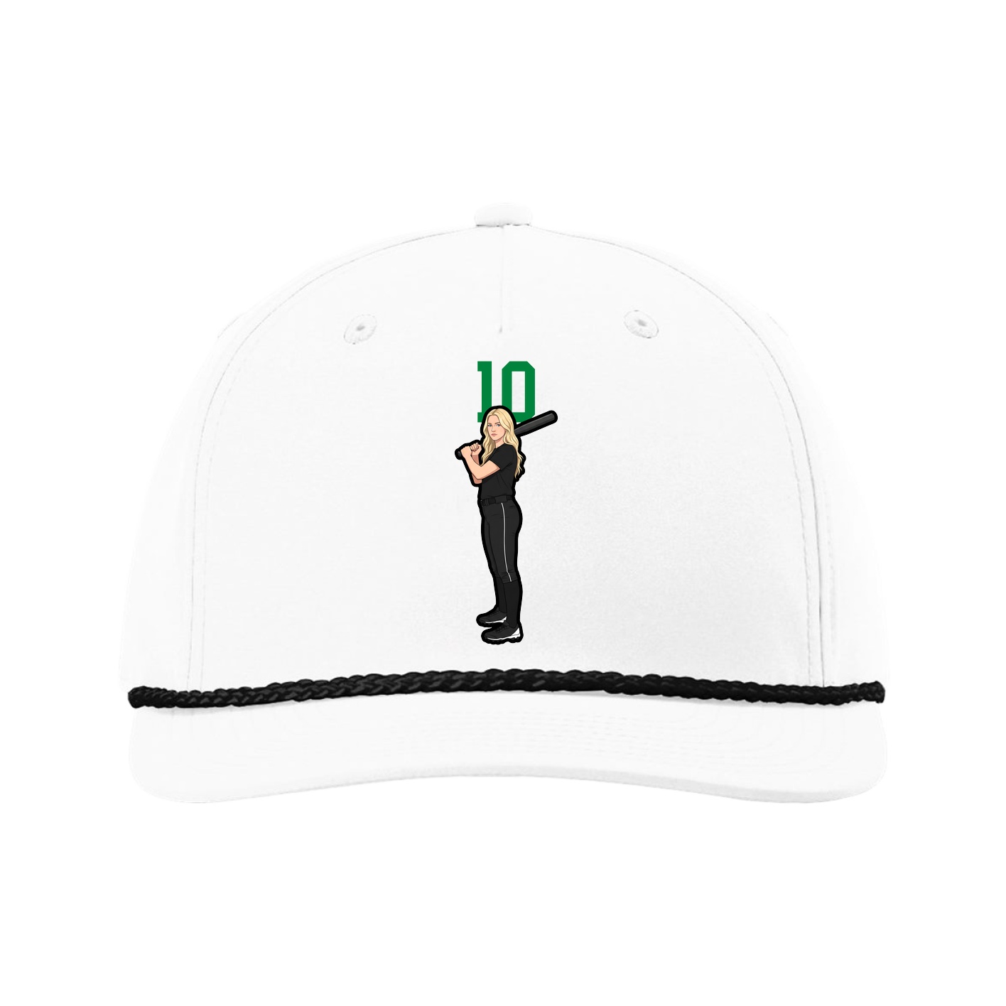 Five-Panel Classic Rope Cap — Number Top in White