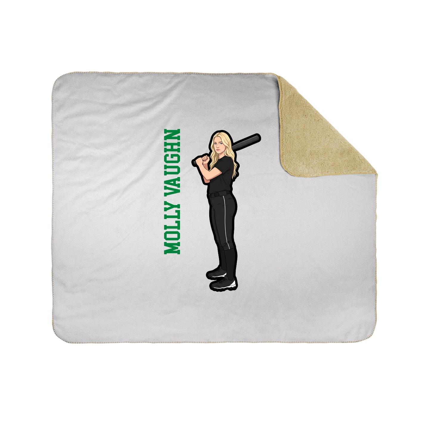 Throw Blanket — Name Vertical in White