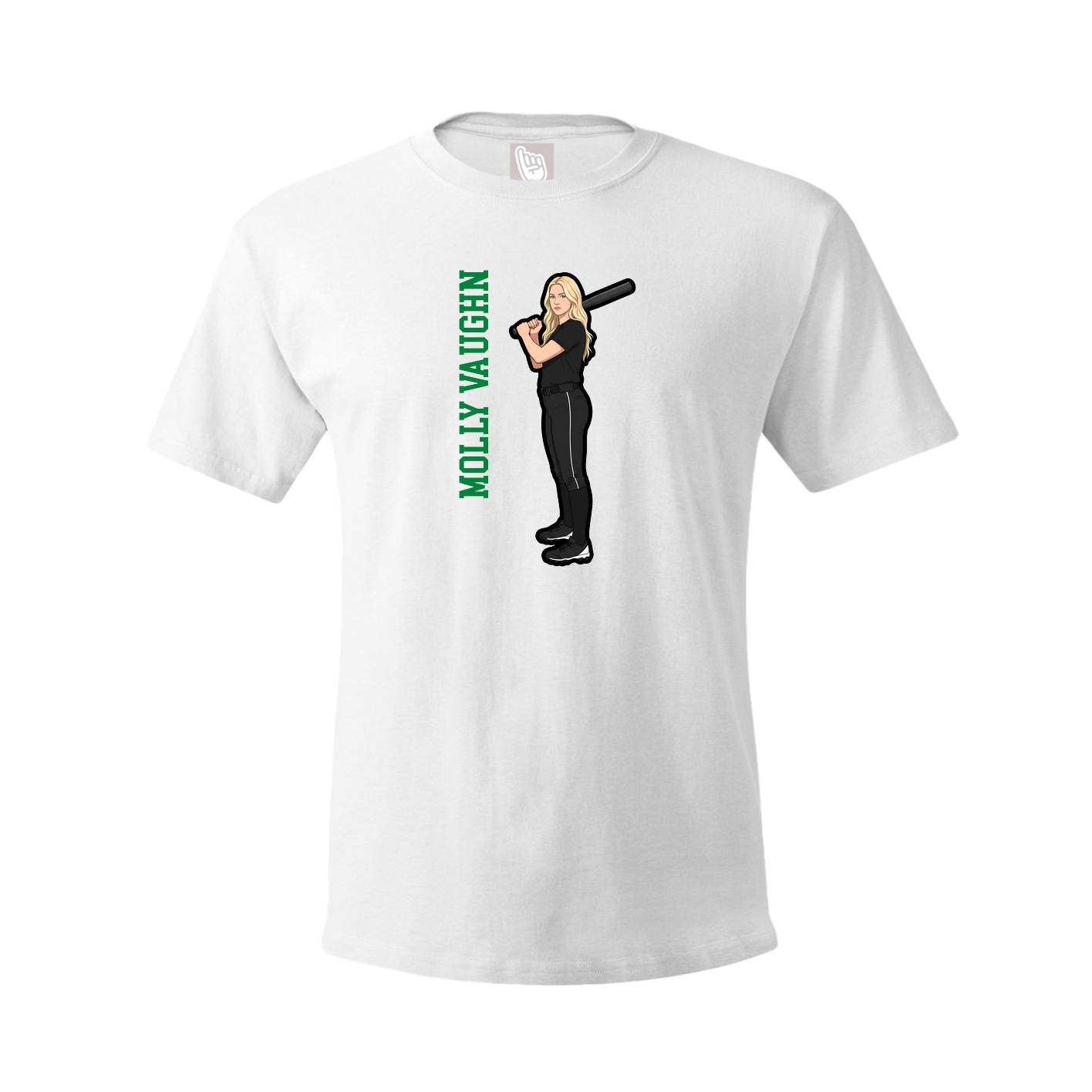Tee — Name Vertical in White