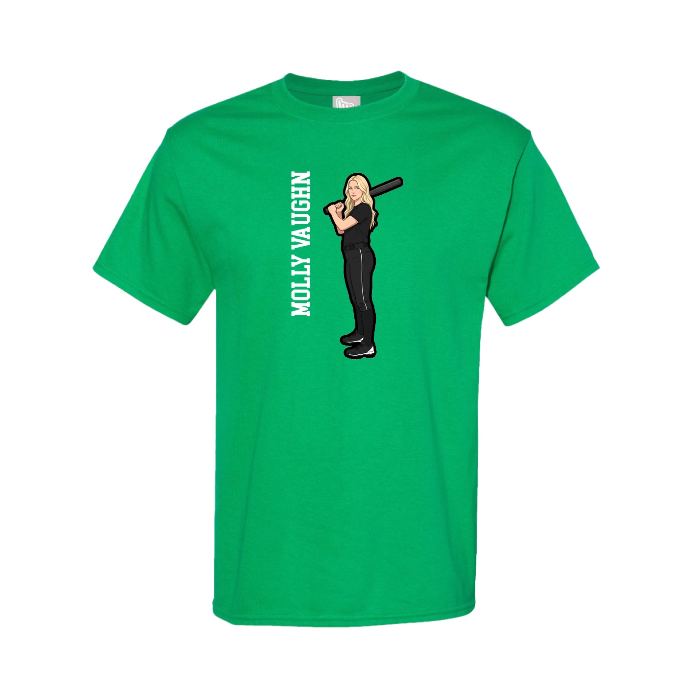 Youth Tee — Name Vertical in Green