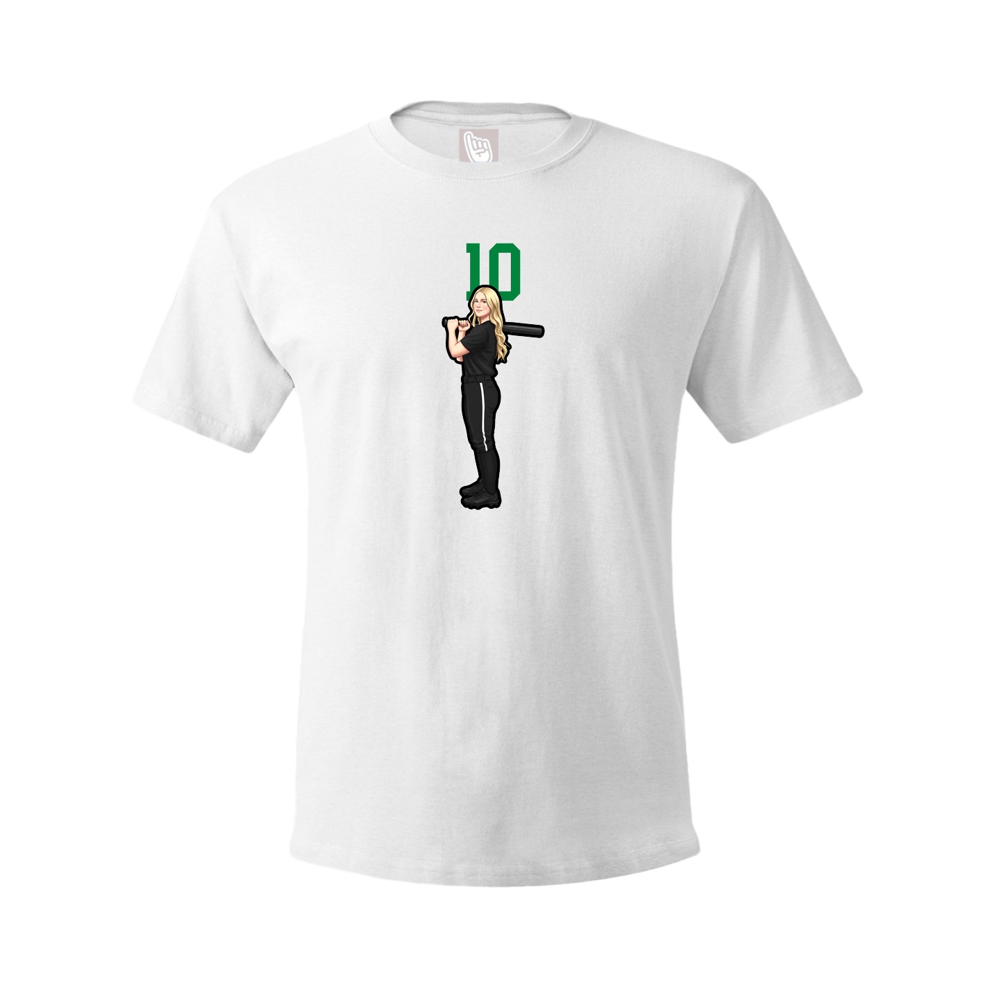 Youth Tee — Number Top in White