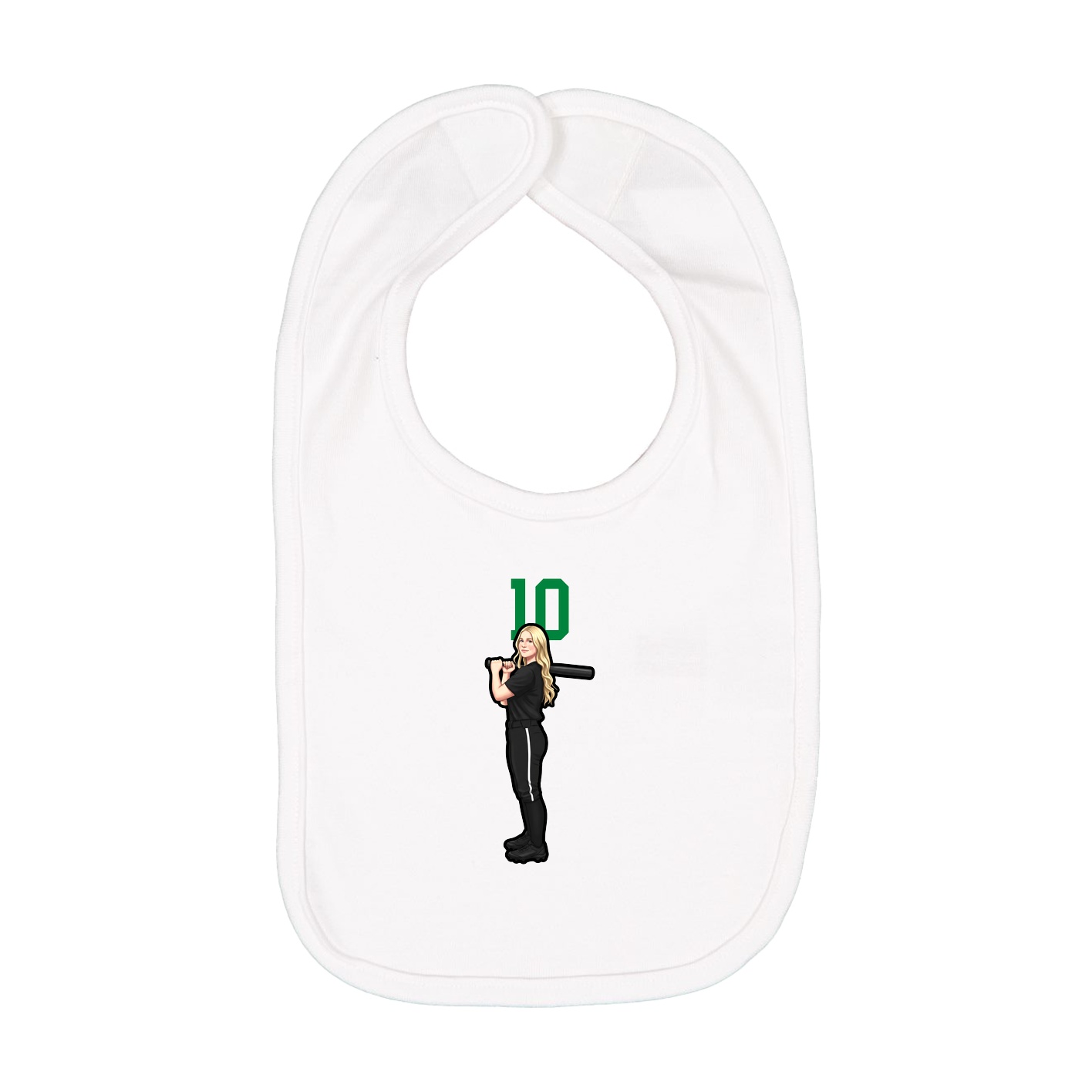 Infant Bib — Number Top in White