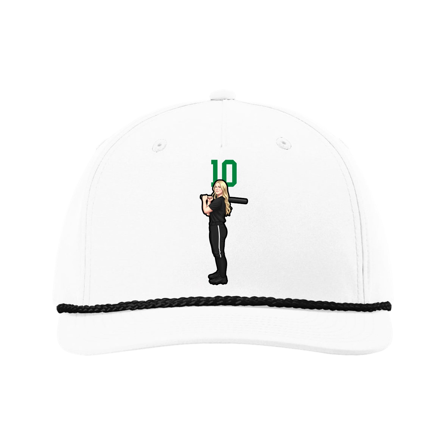 Five-Panel Classic Rope Cap — Number Top in White