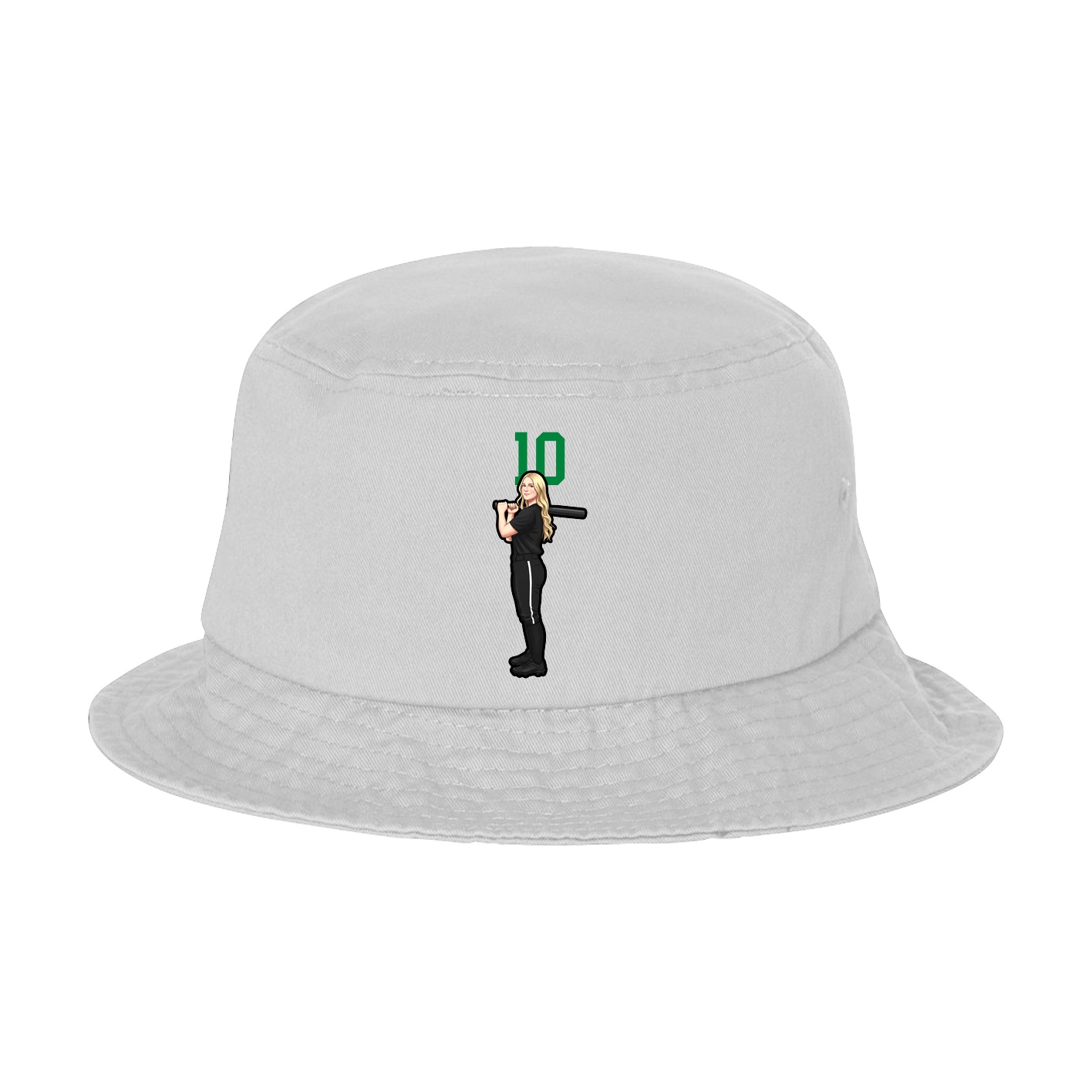Bucket Cap — Number Top in White