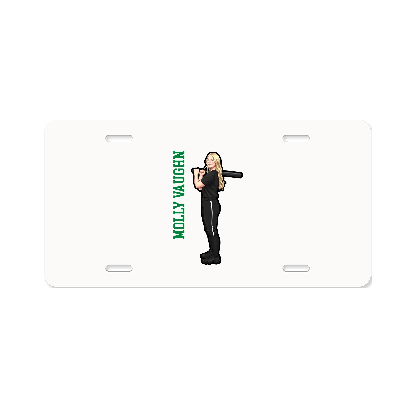 License Plate — Name Vertical in Classic