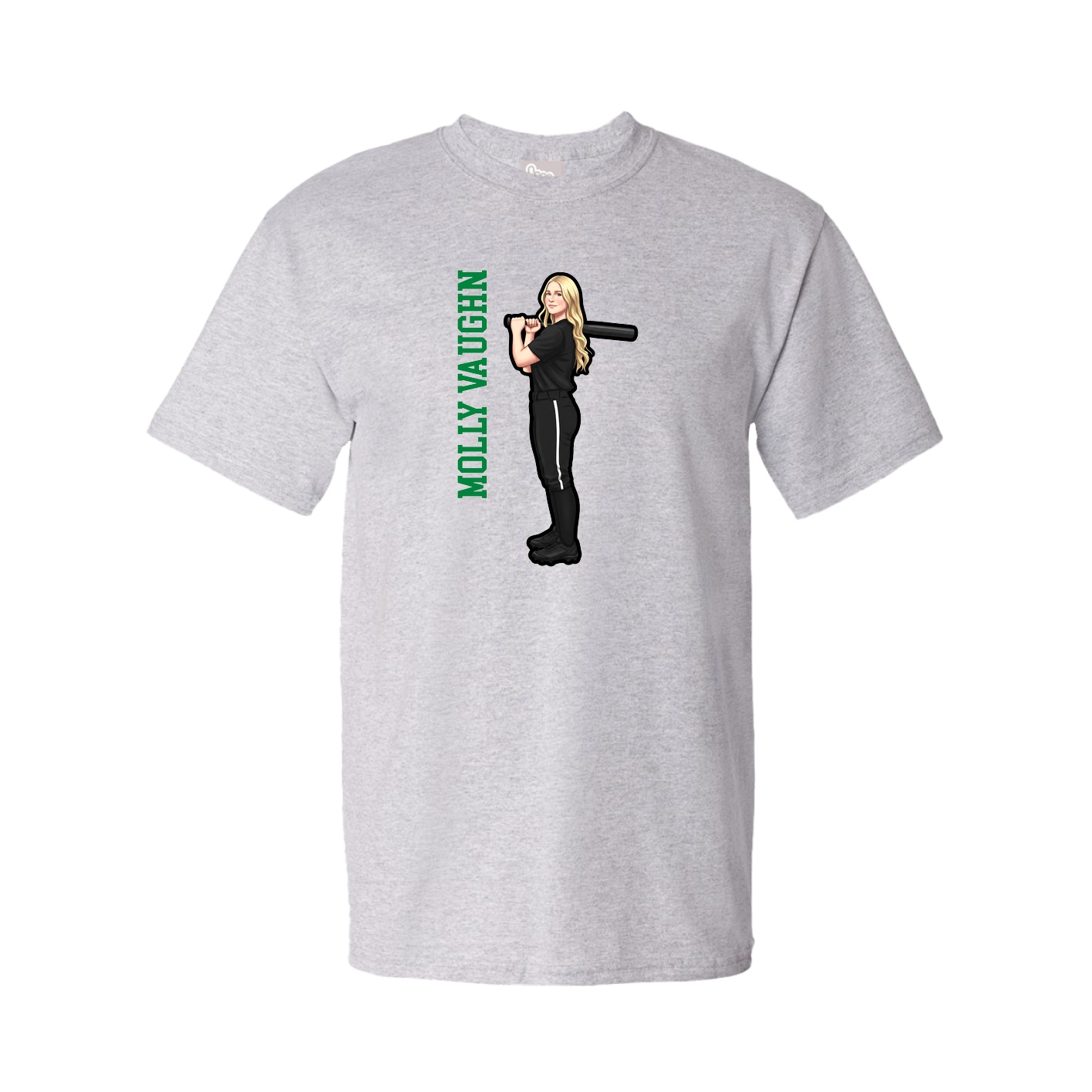 Youth Tee — Name Vertical in Grey