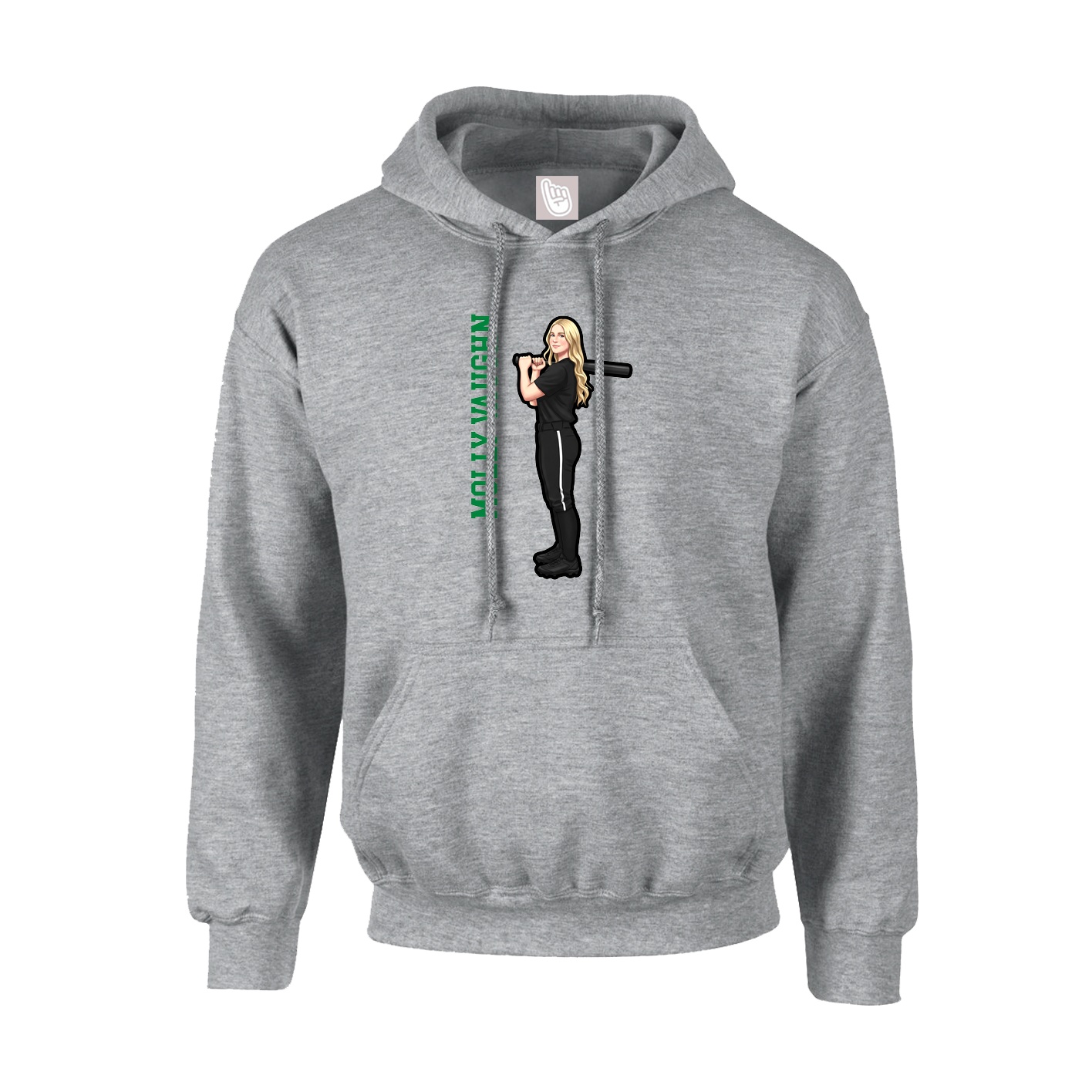 Hoodie — Name Vertical in Grey
