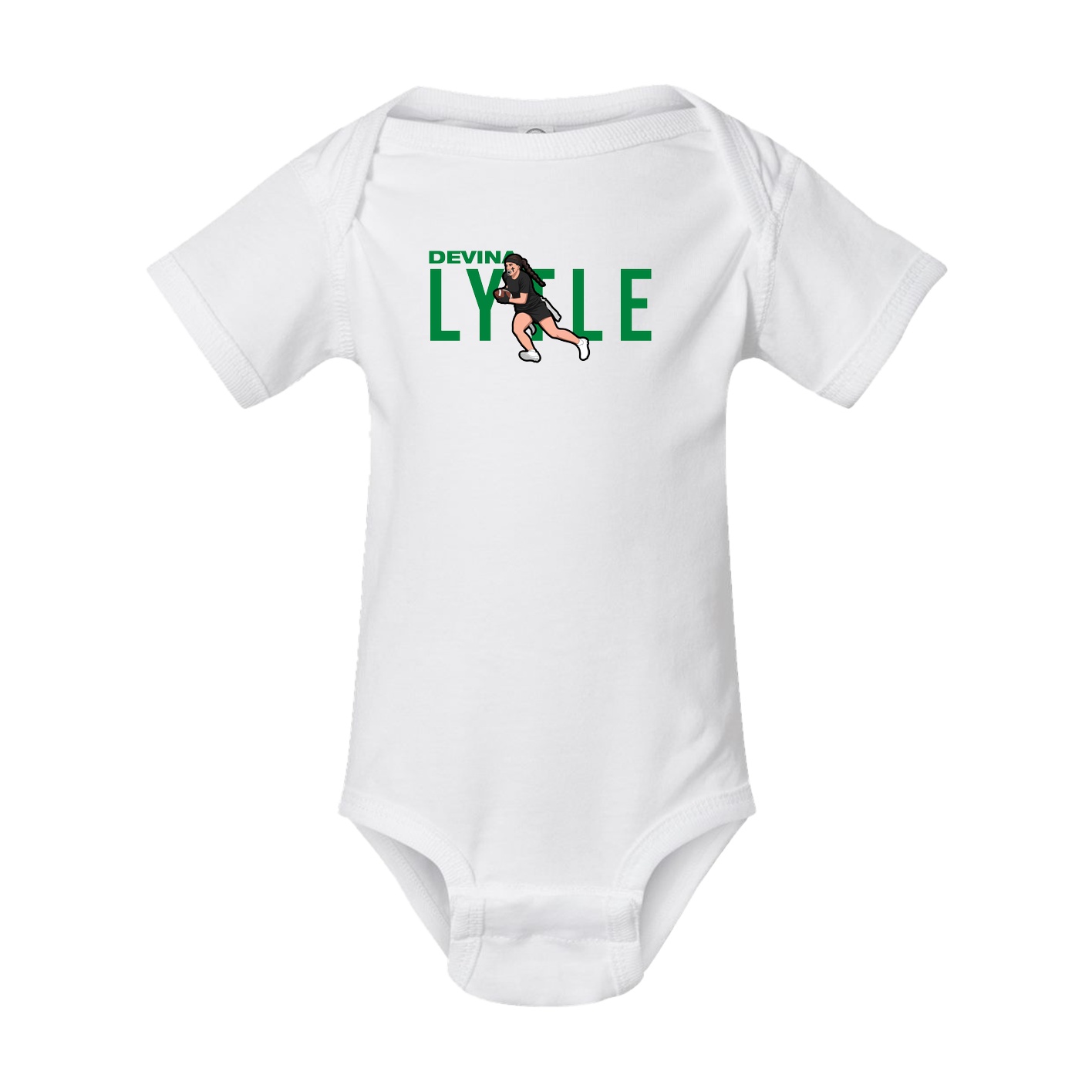 Baby Onesie — Player Name in White