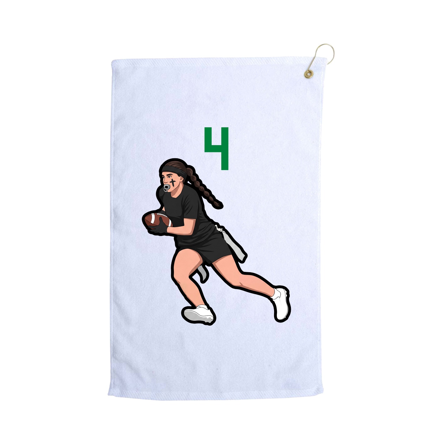 Golf Towel — Number Top in White