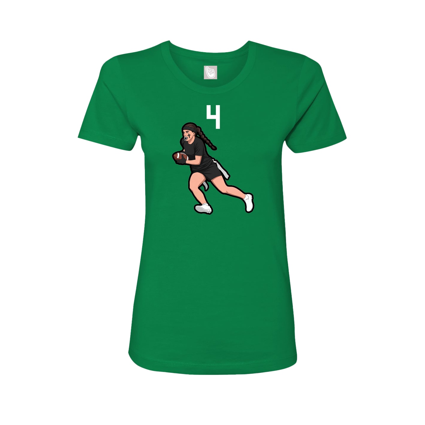 Fitted Women's Tee — Number Top in Green