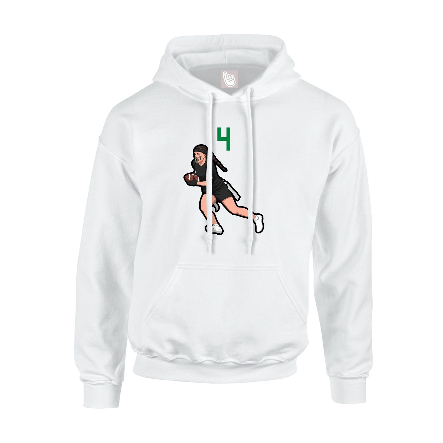 Hoodie — Number Top in White