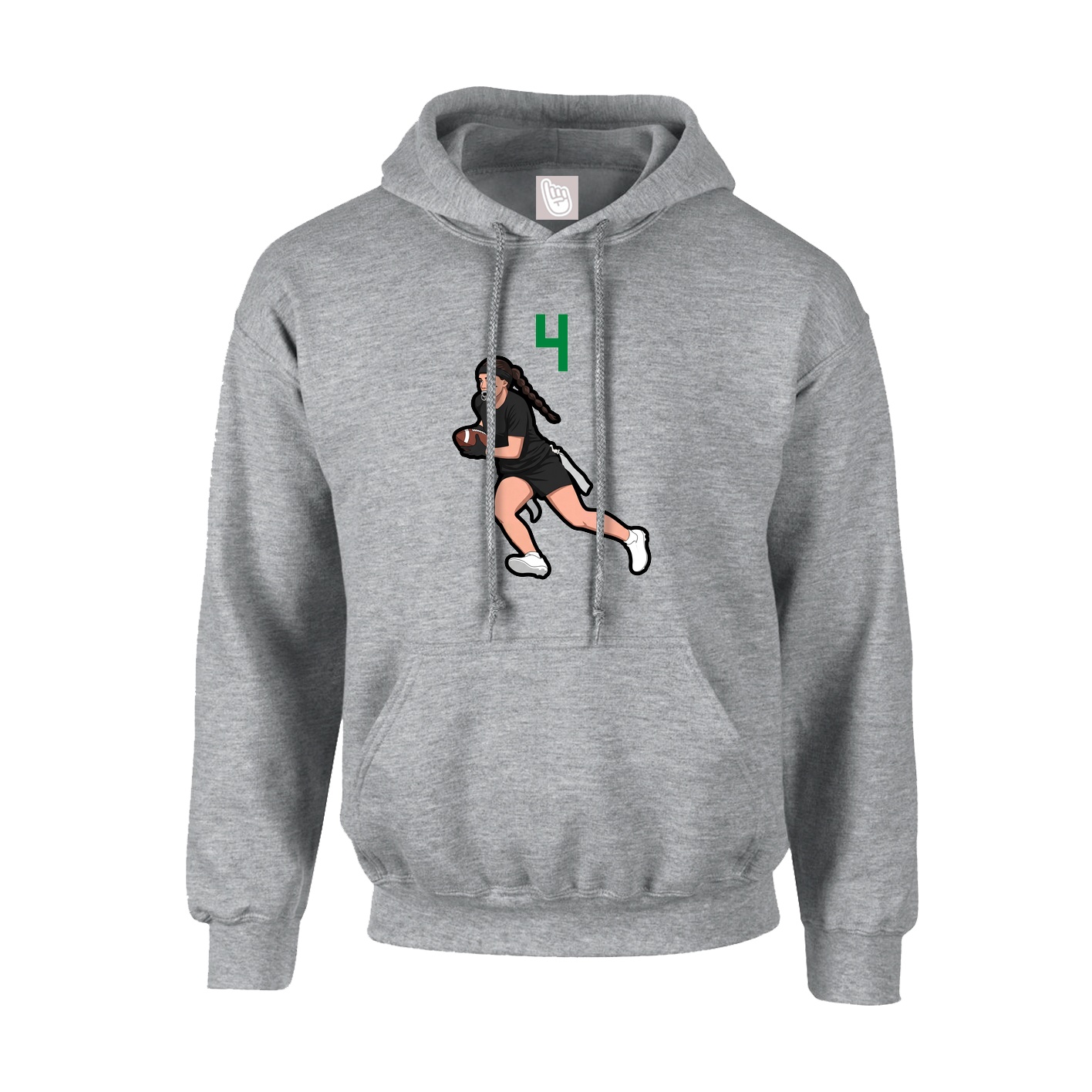 Youth Hoodie — Number Top in Grey