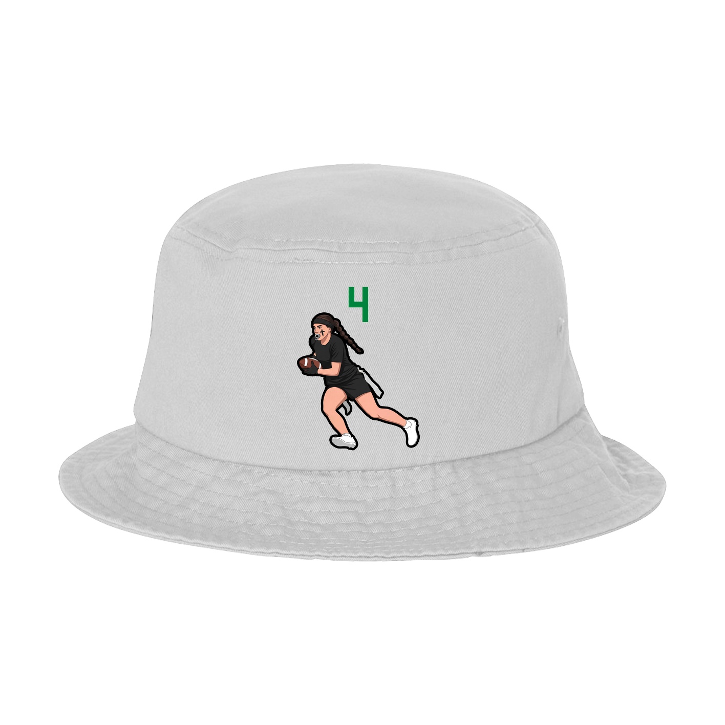Bucket Cap — Number Top in White