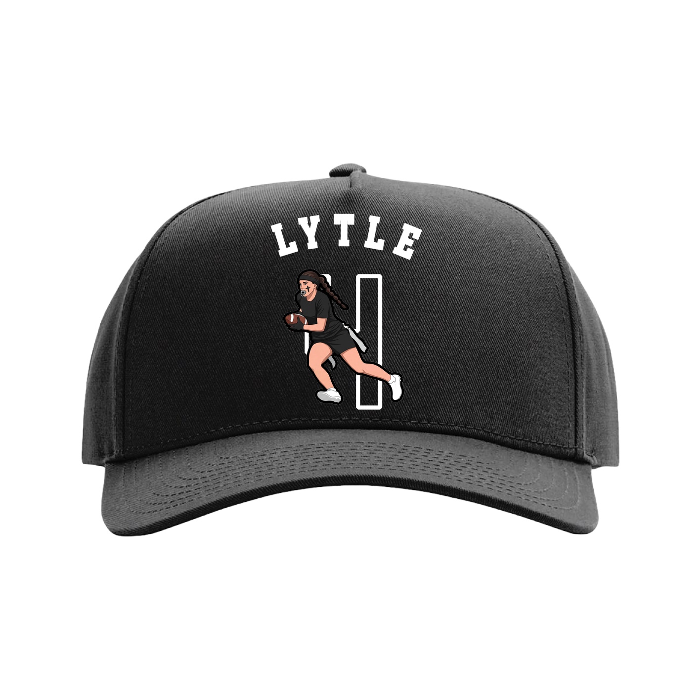 Full Fabric Five-Panel Champ Cap — Shirsey Arch in Black