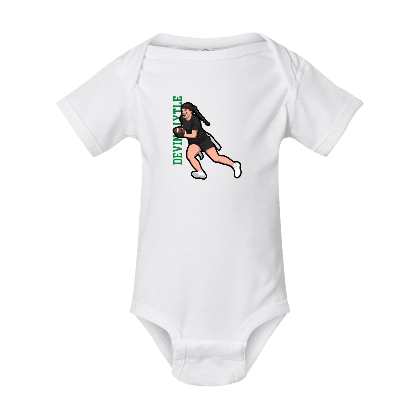 Baby Onesie — Name Vertical in White