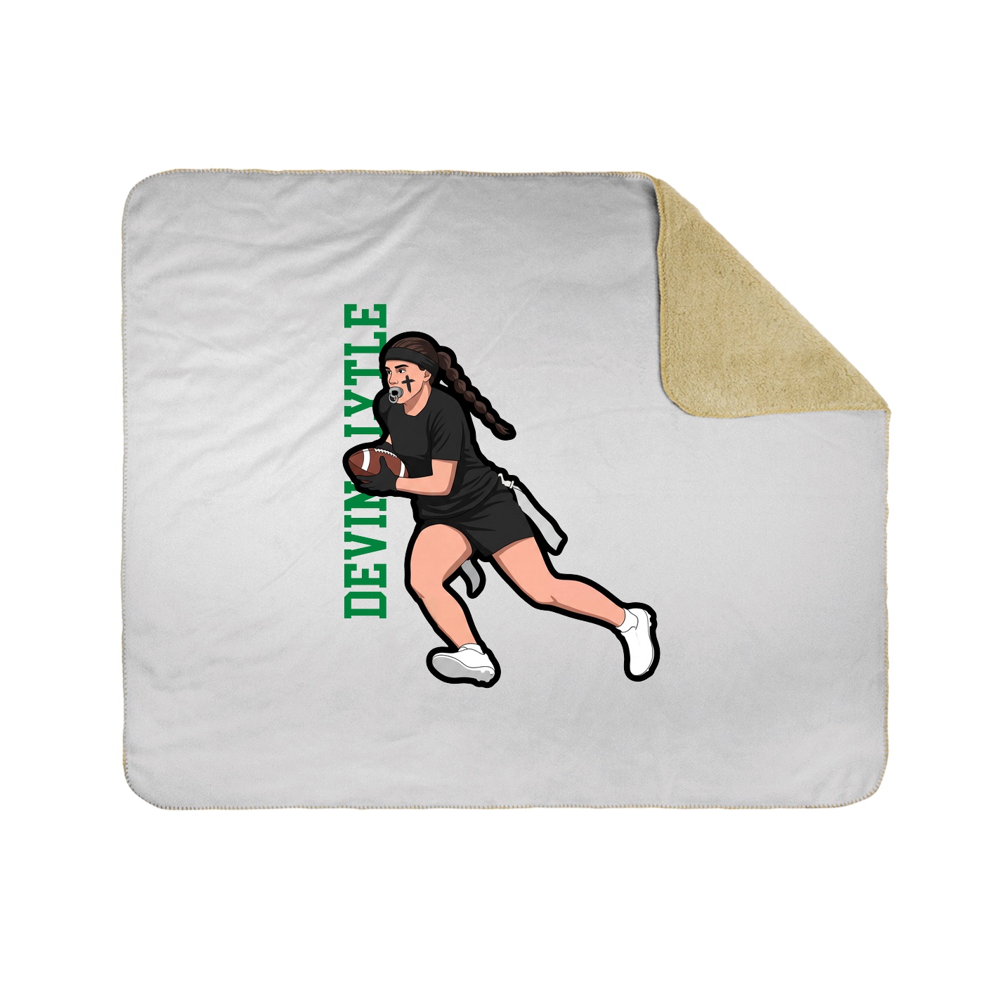 Throw Blanket — Name Vertical in White