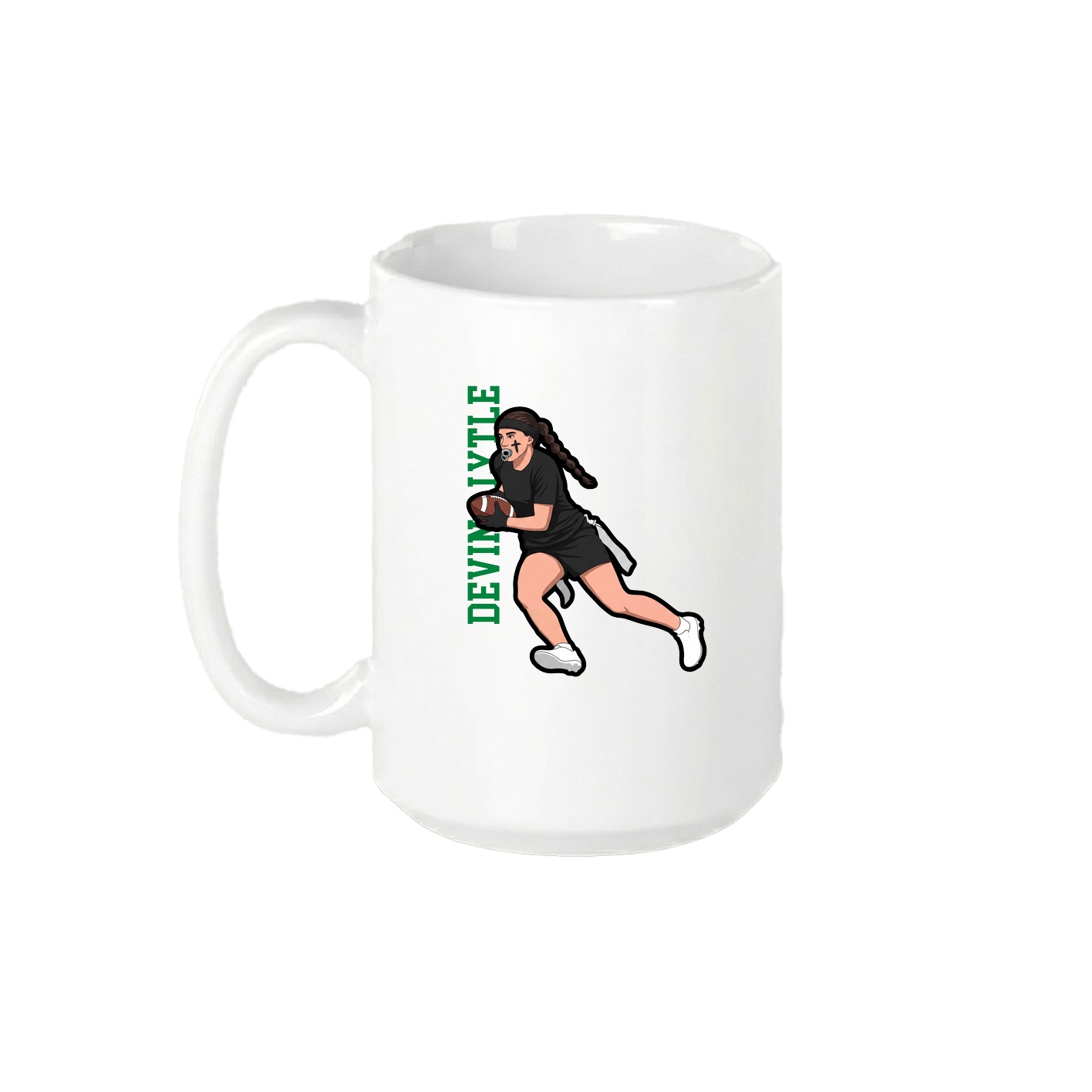 15oz Coffee Mug — Name Vertical in White
