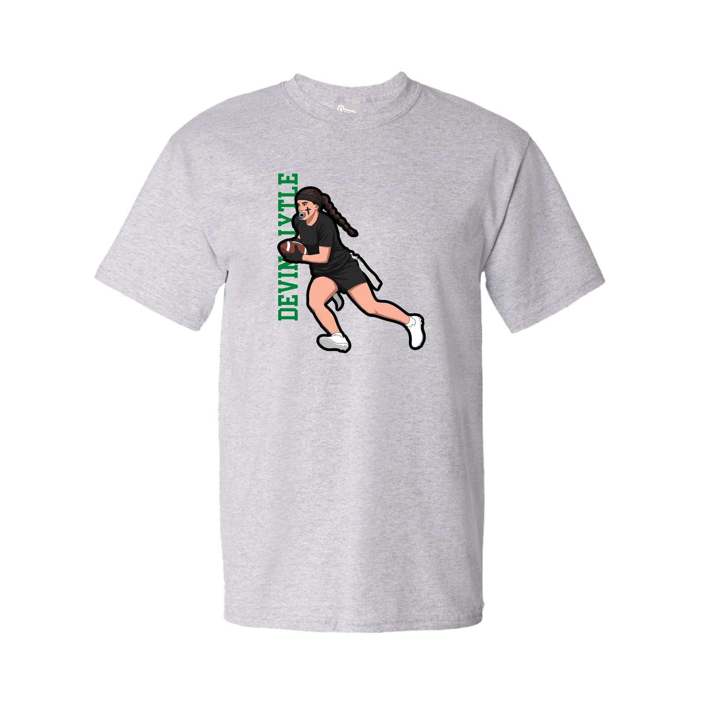 Tee — Name Vertical in Grey