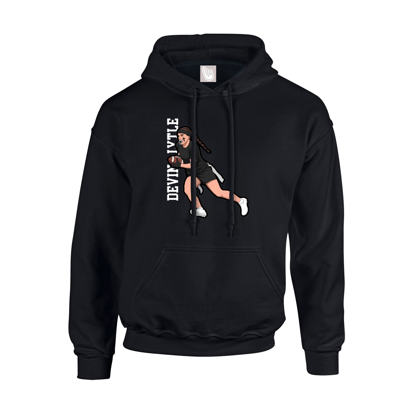 Youth Hoodie — Name Vertical in Black