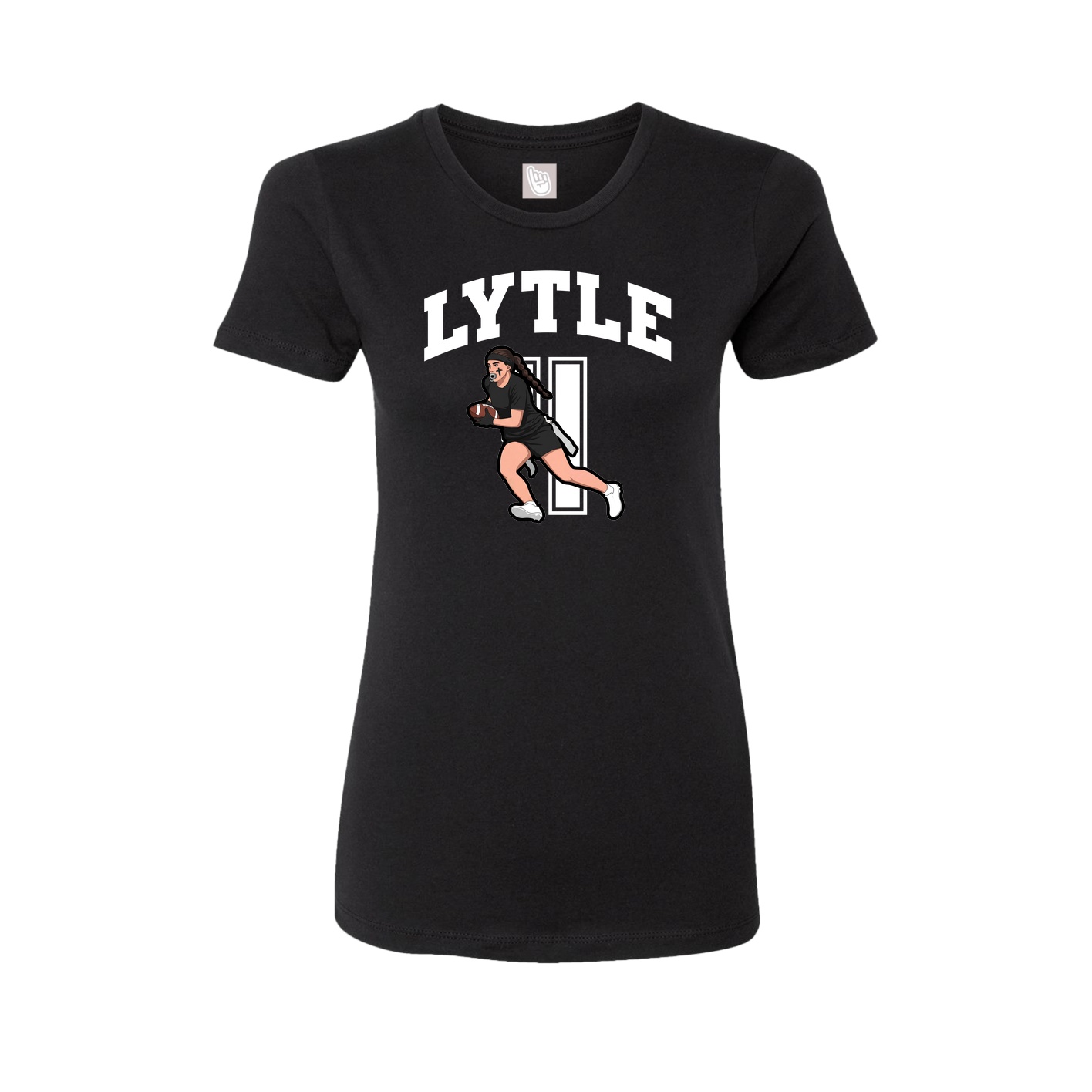 Fitted Women's Tee — Number in Black