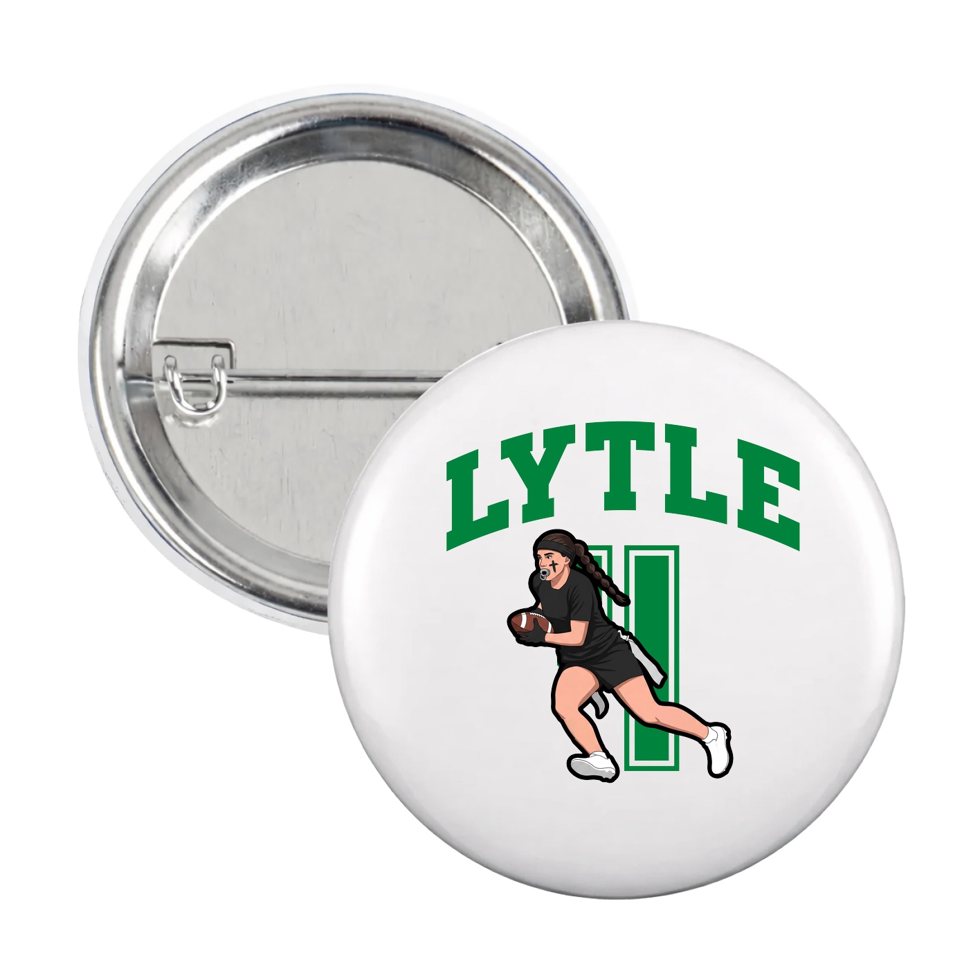 Game Day Button — Number in White