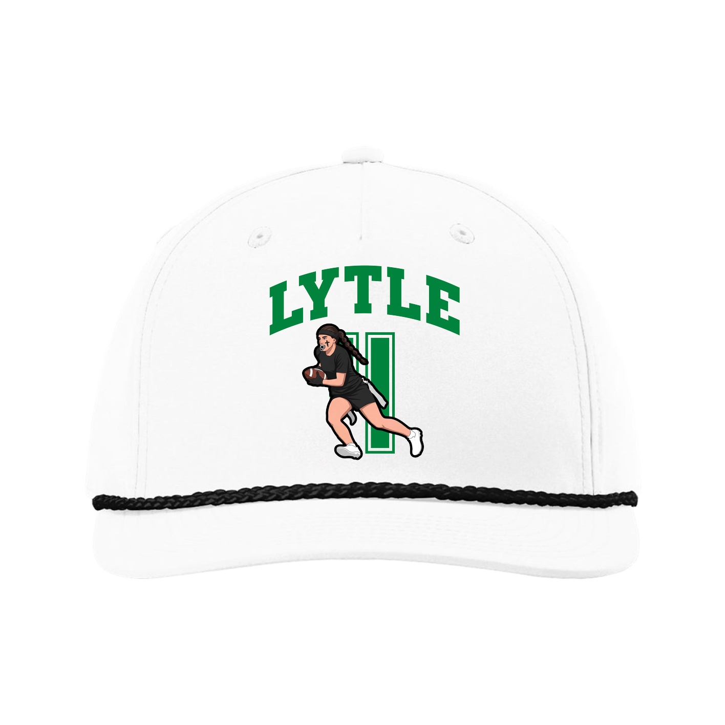 Five-Panel Classic Rope Cap — Number in White