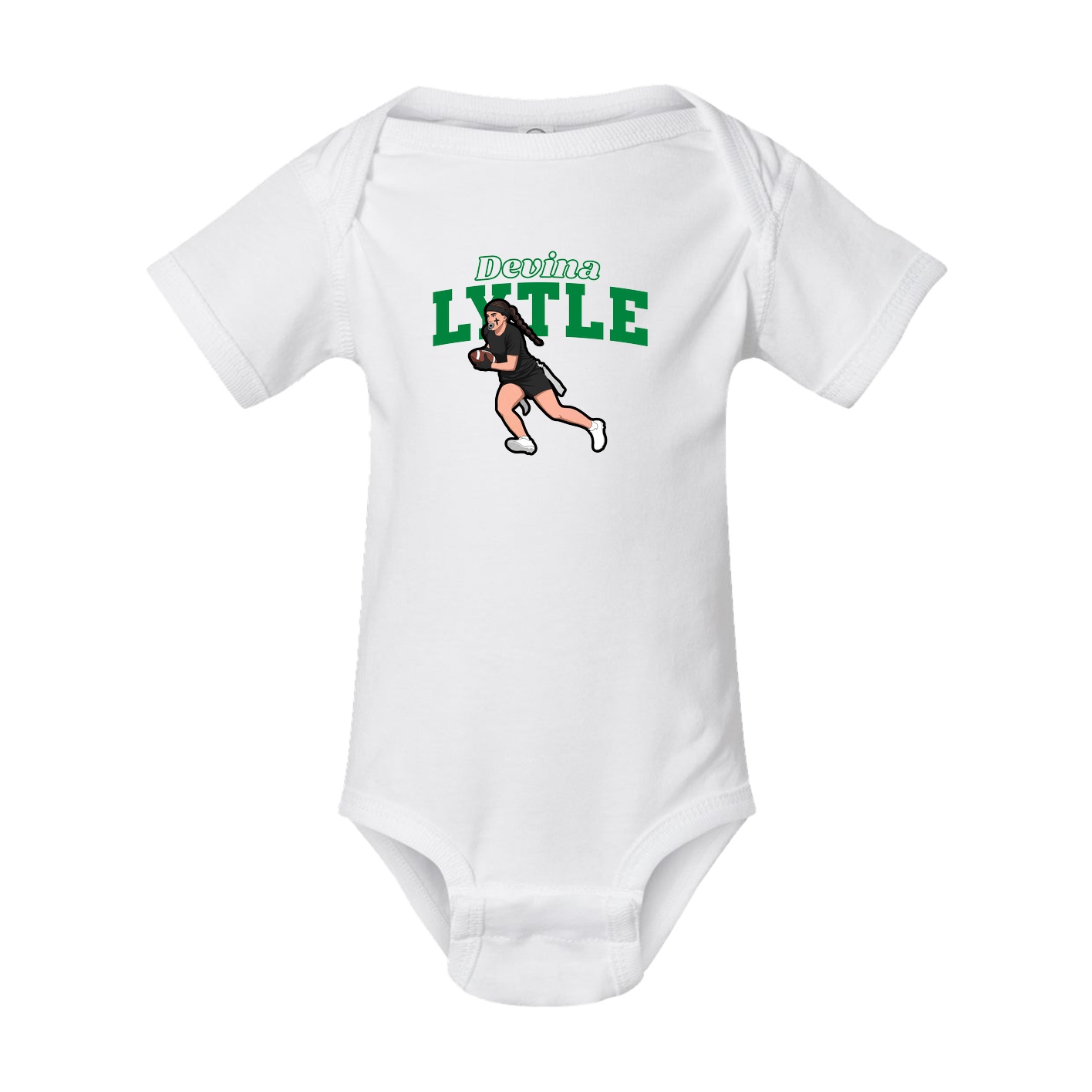 Baby Onesie — Name Arch in White