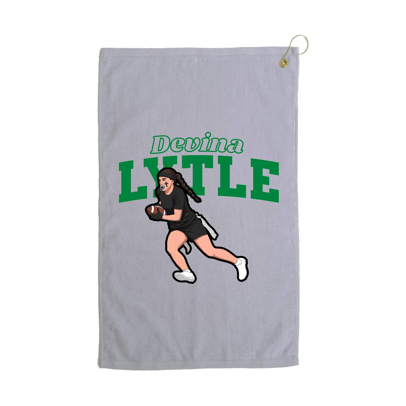 Golf Towel — Name Arch in Grey