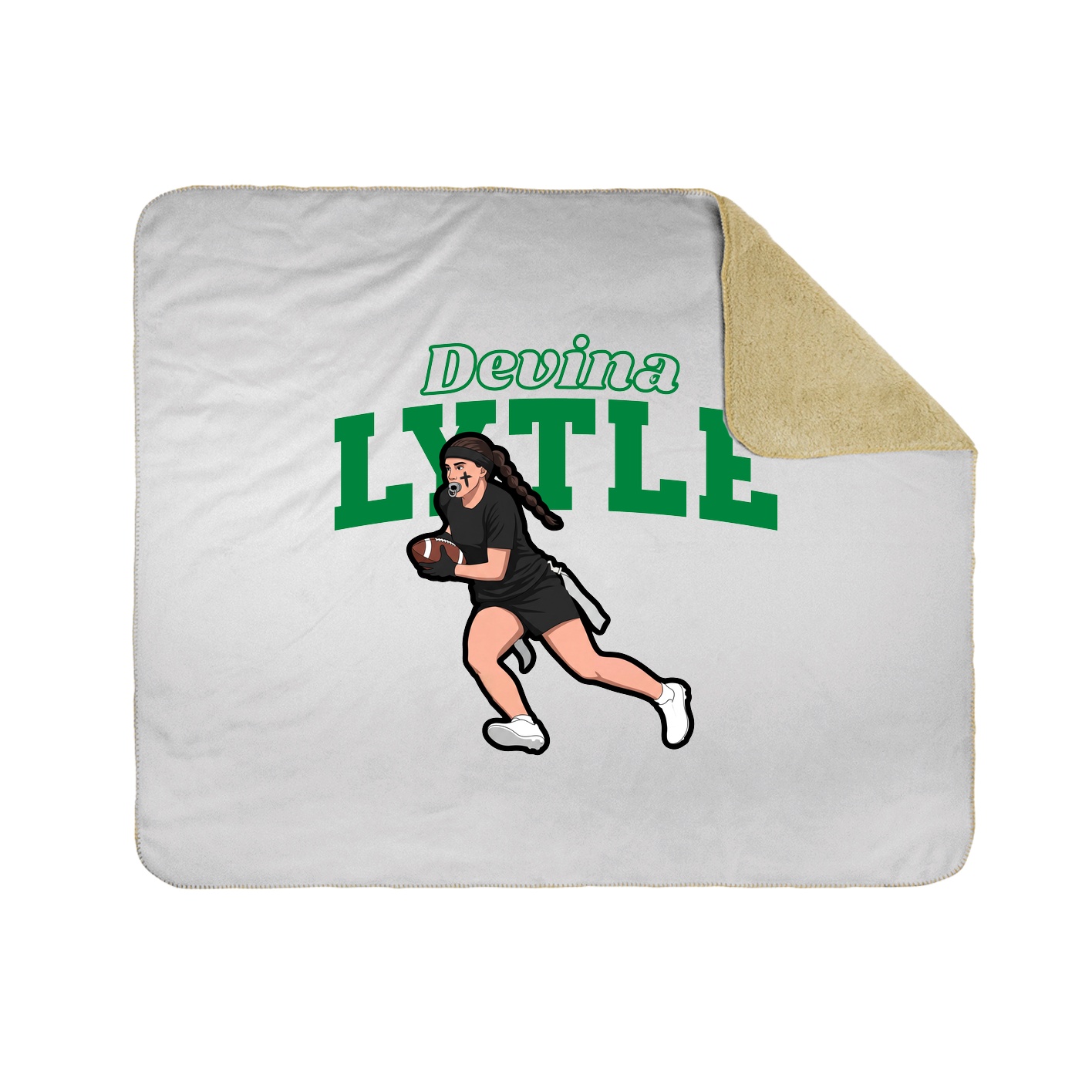 Throw Blanket — Name Arch in White