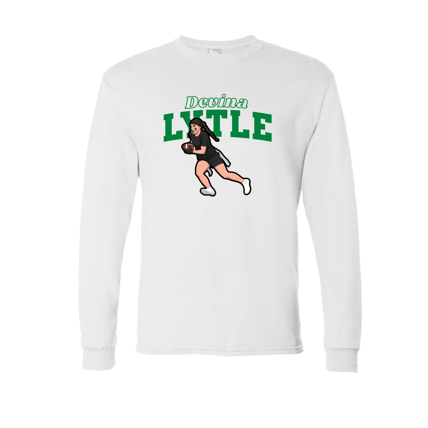 Long Sleeve Tee — Name Arch in White