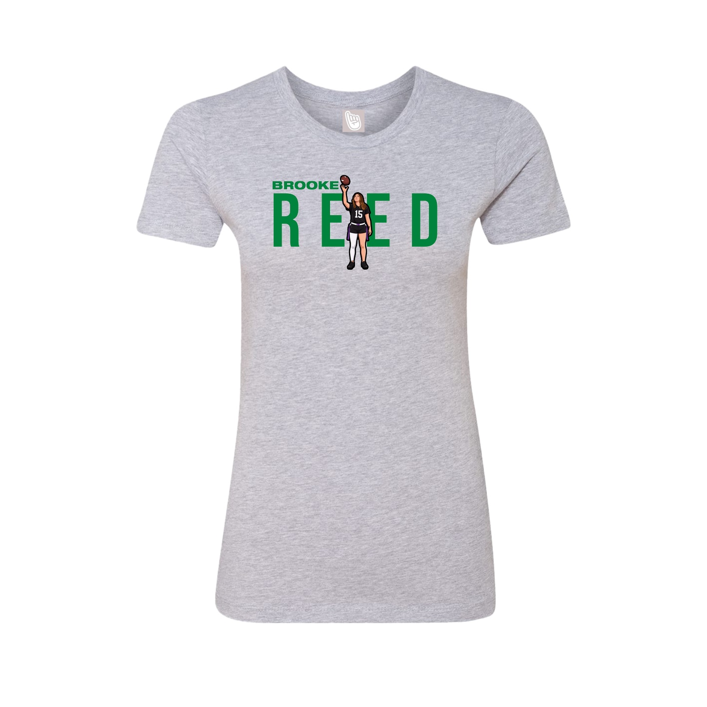 Fitted Women's Tee — Player Name in Grey