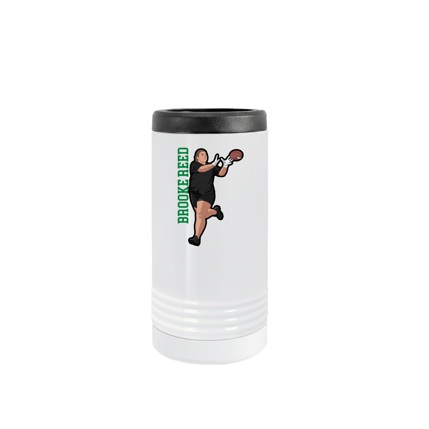 Slim Beverage Holder — Name Vertical in White