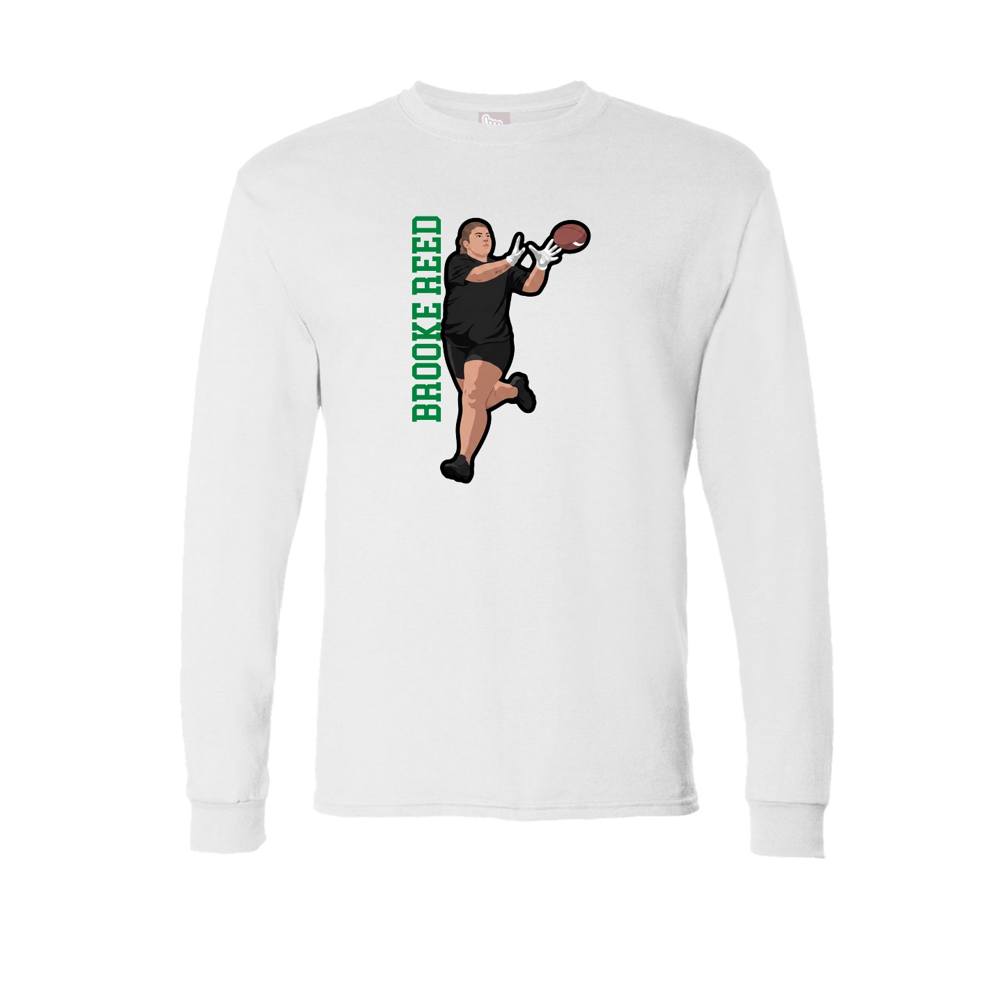 Long Sleeve Tee — Name Vertical in White