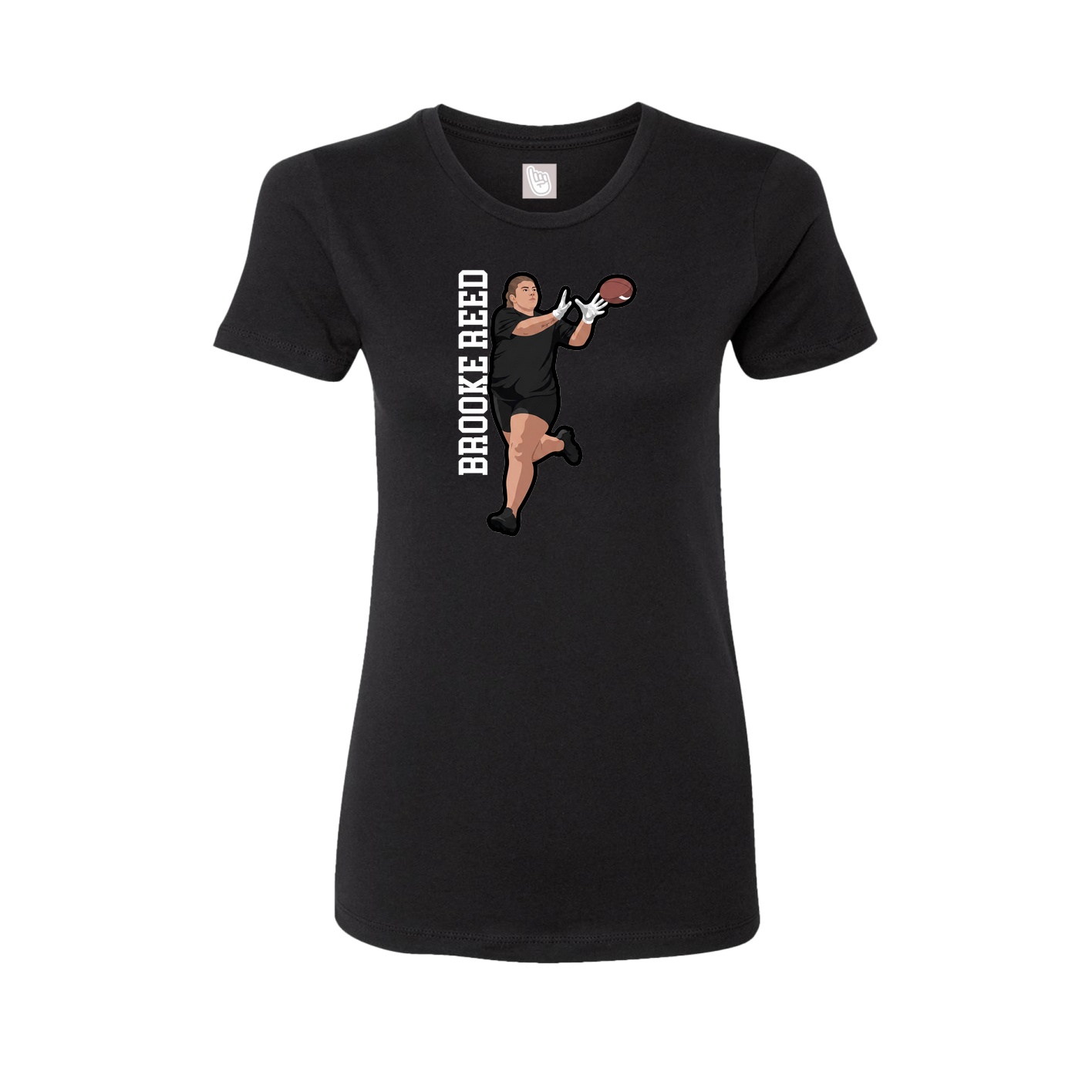 Fitted Women's Tee — Name Vertical in Black