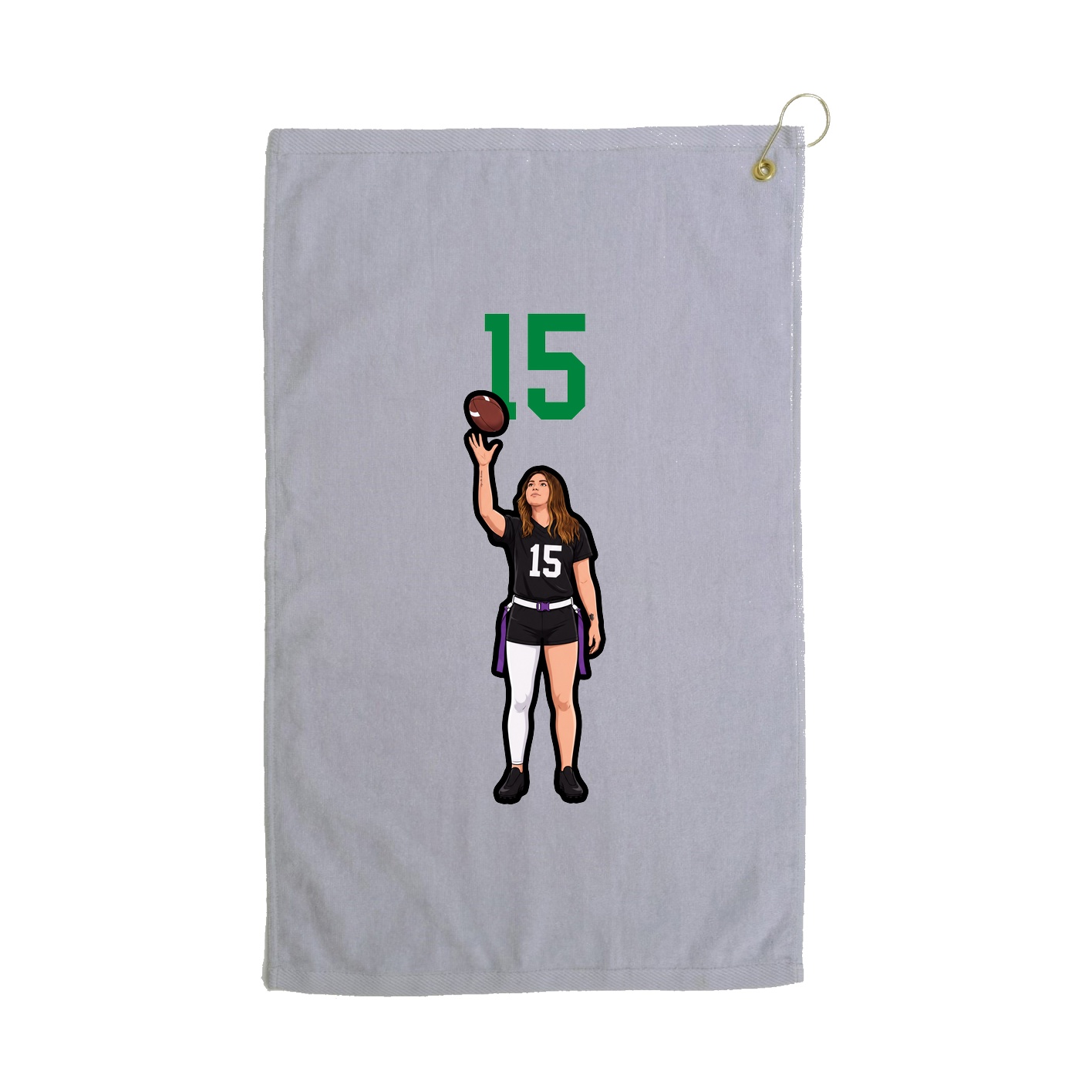 Golf Towel — Number Top in Grey