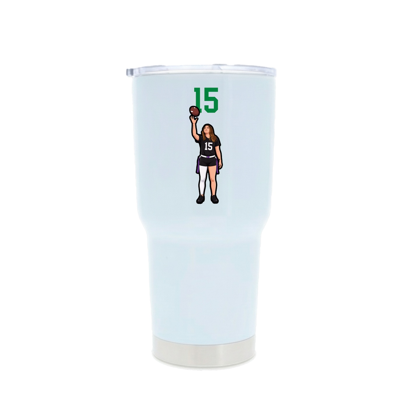 30oz Stainless Steel Tumbler — Number Top in White