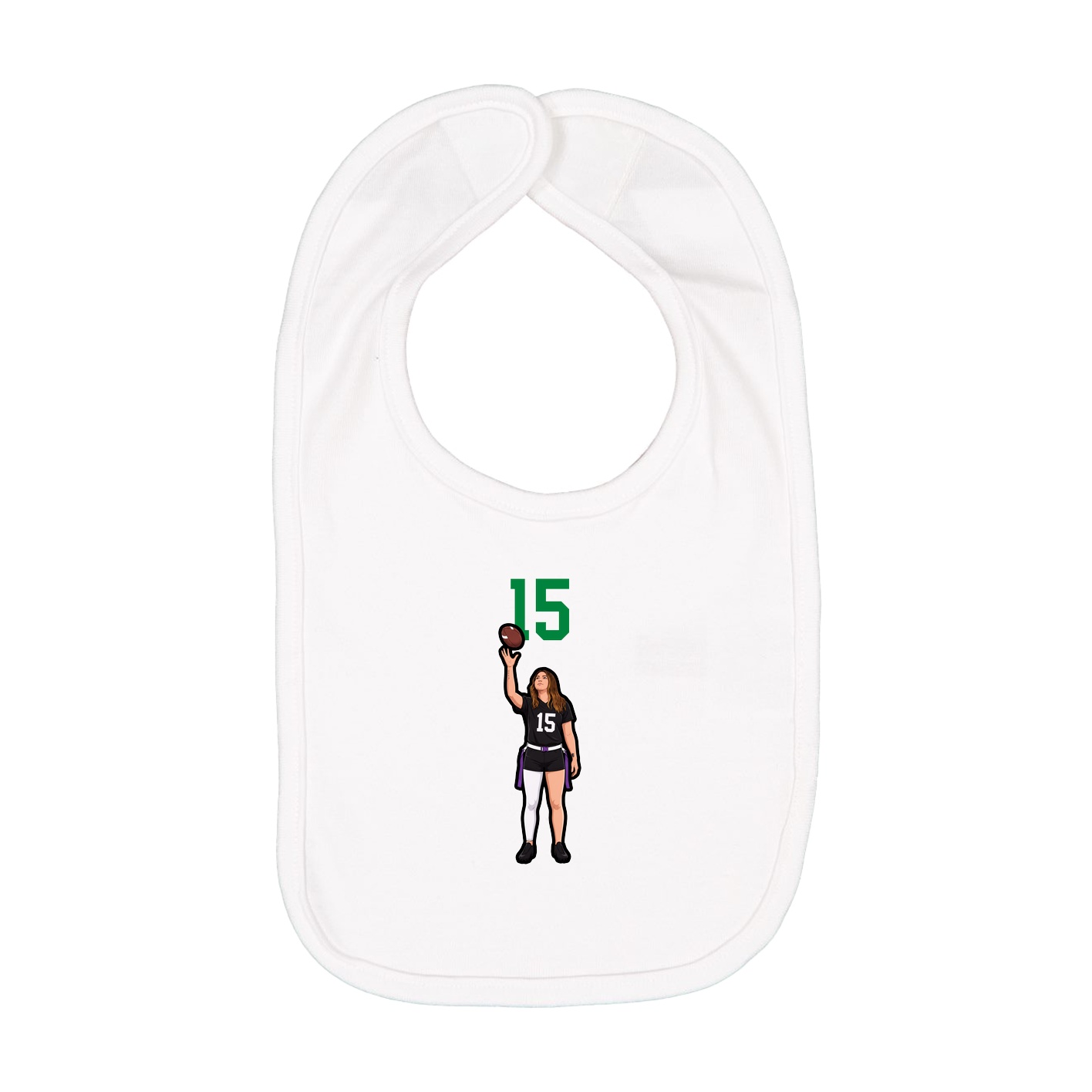 Infant Bib — Number Top in White