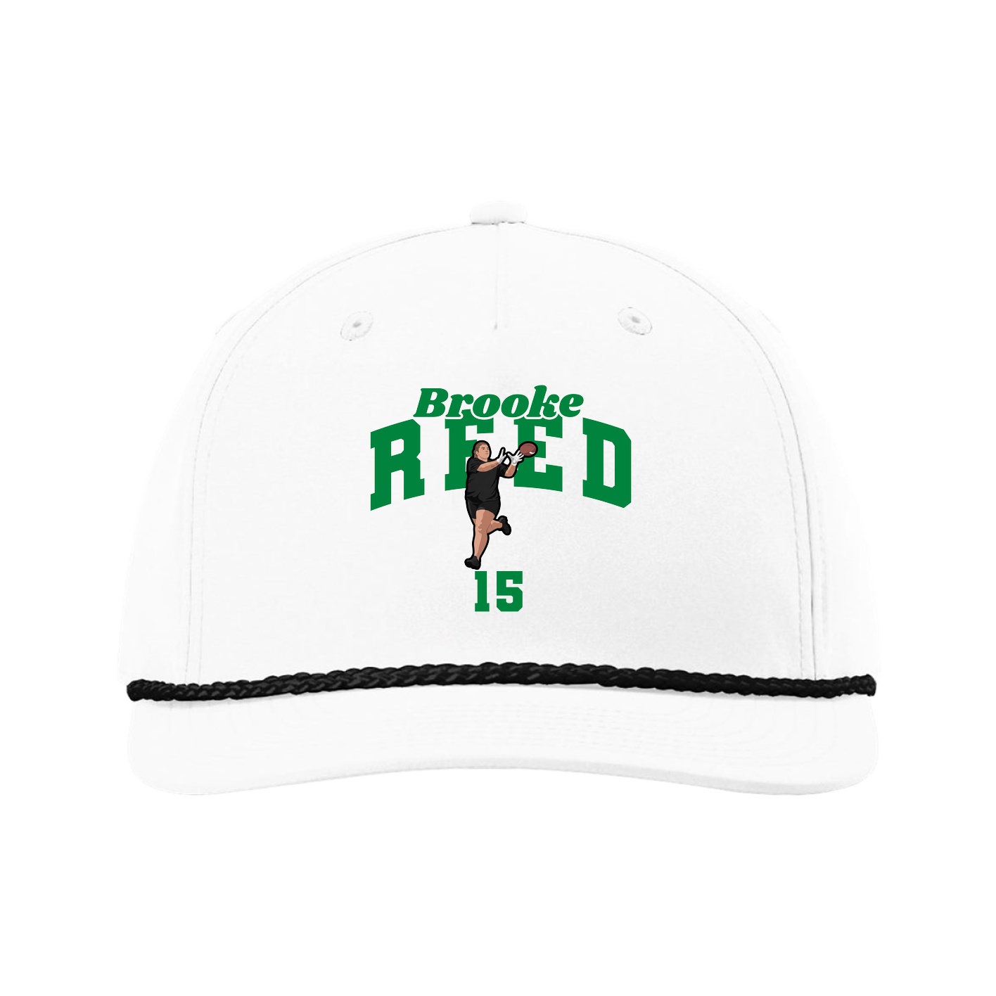 Five-Panel Classic Rope Cap — Signature Arch in White