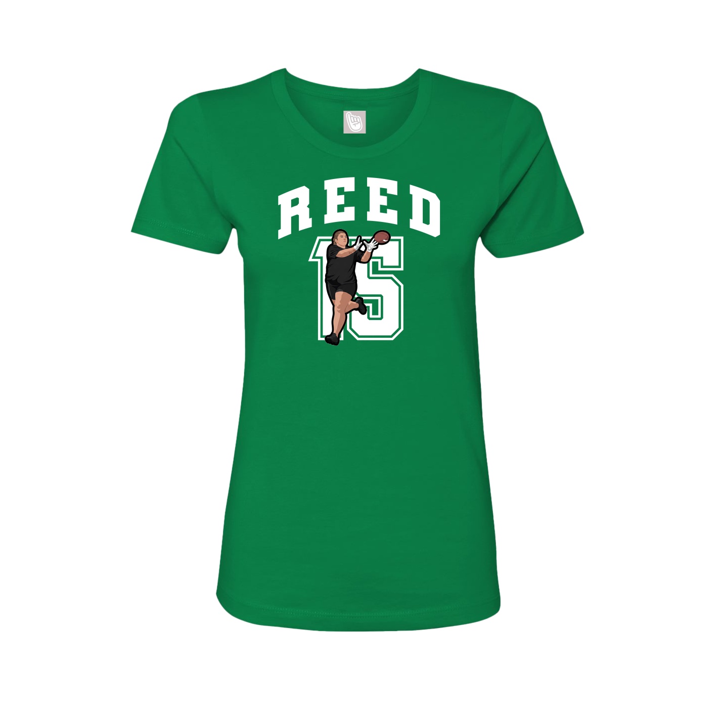 Fitted Women's Tee — Number in Green