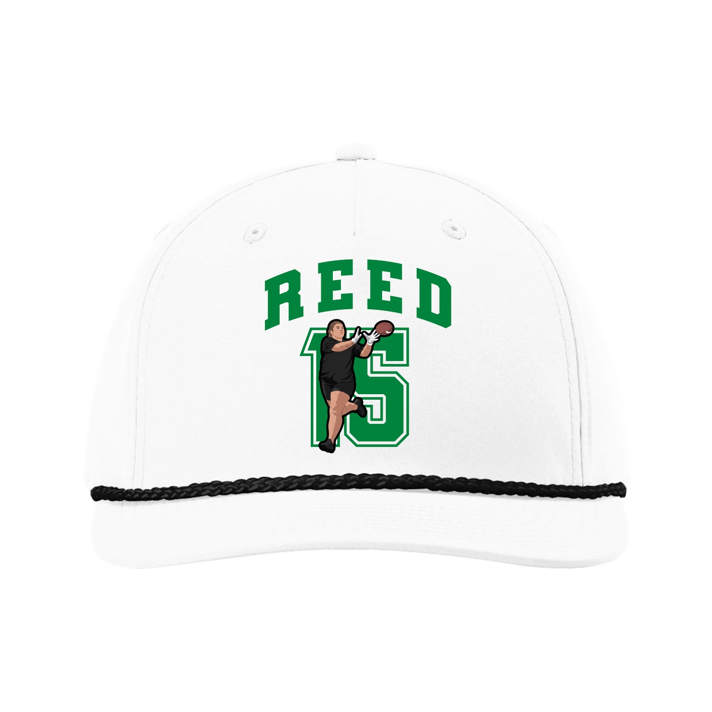 Five-Panel Classic Rope Cap — Number in White