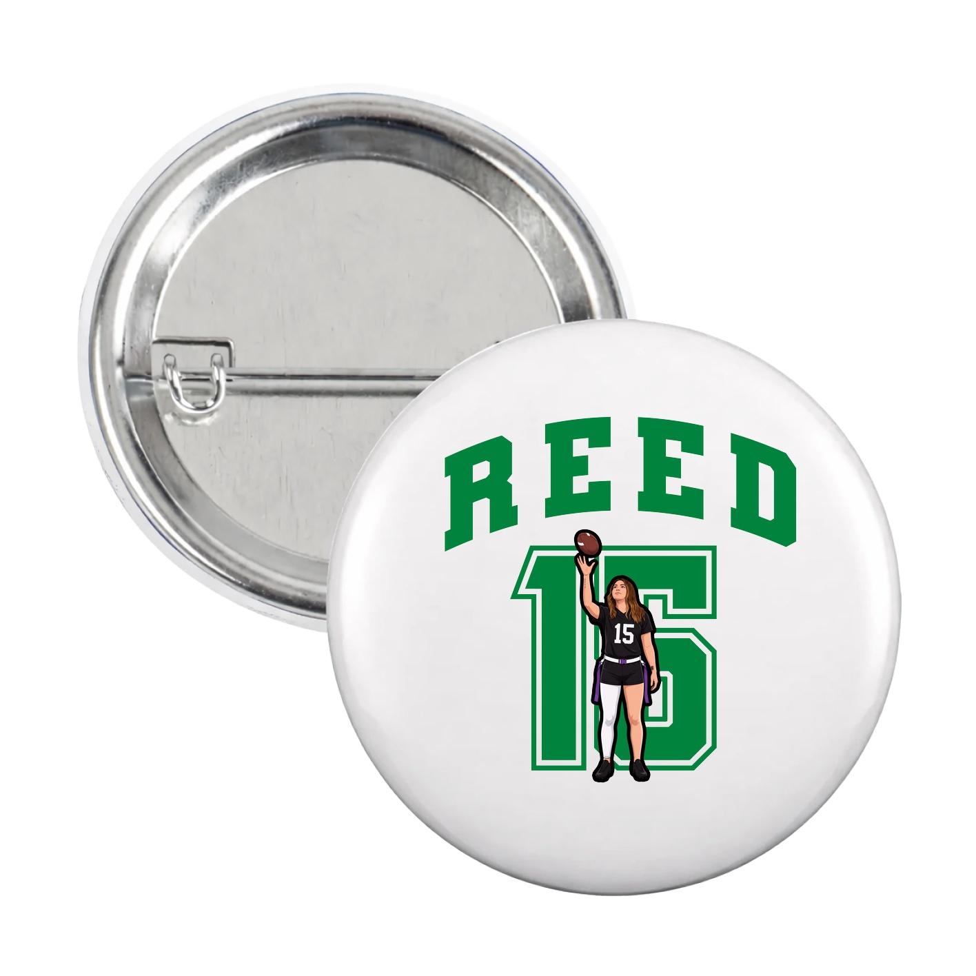 Game Day Button — Number in White