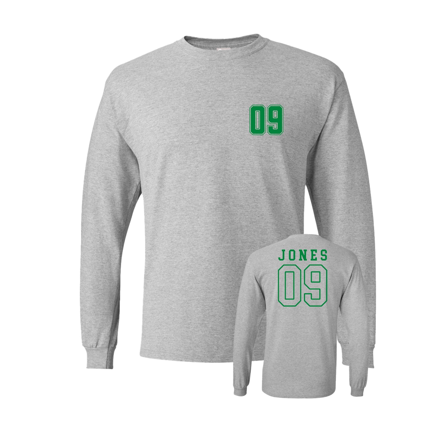 Long Sleeve Tee — Chest Back in Grey