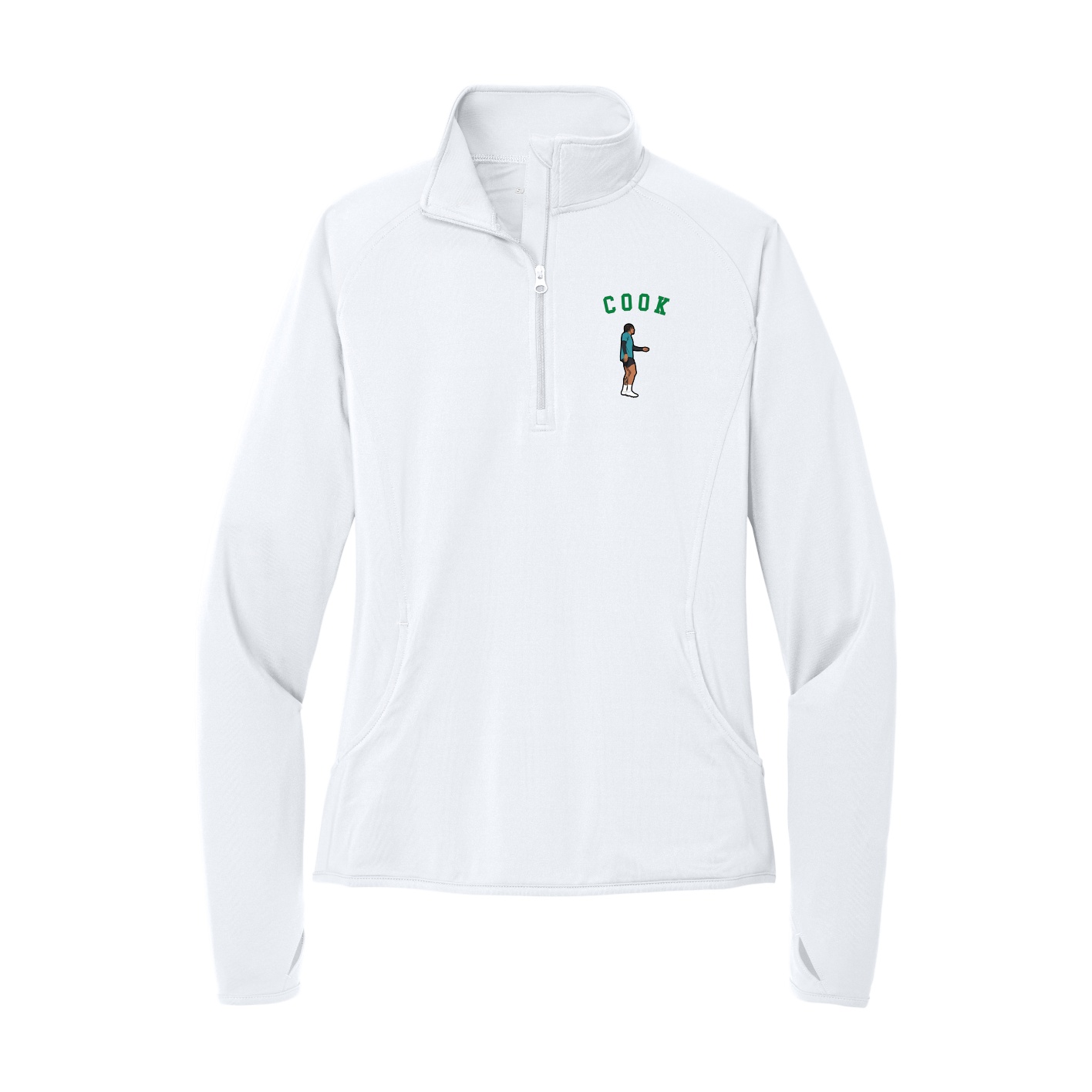 Women's Q-Zip Pullover — Shirsey Arch in White