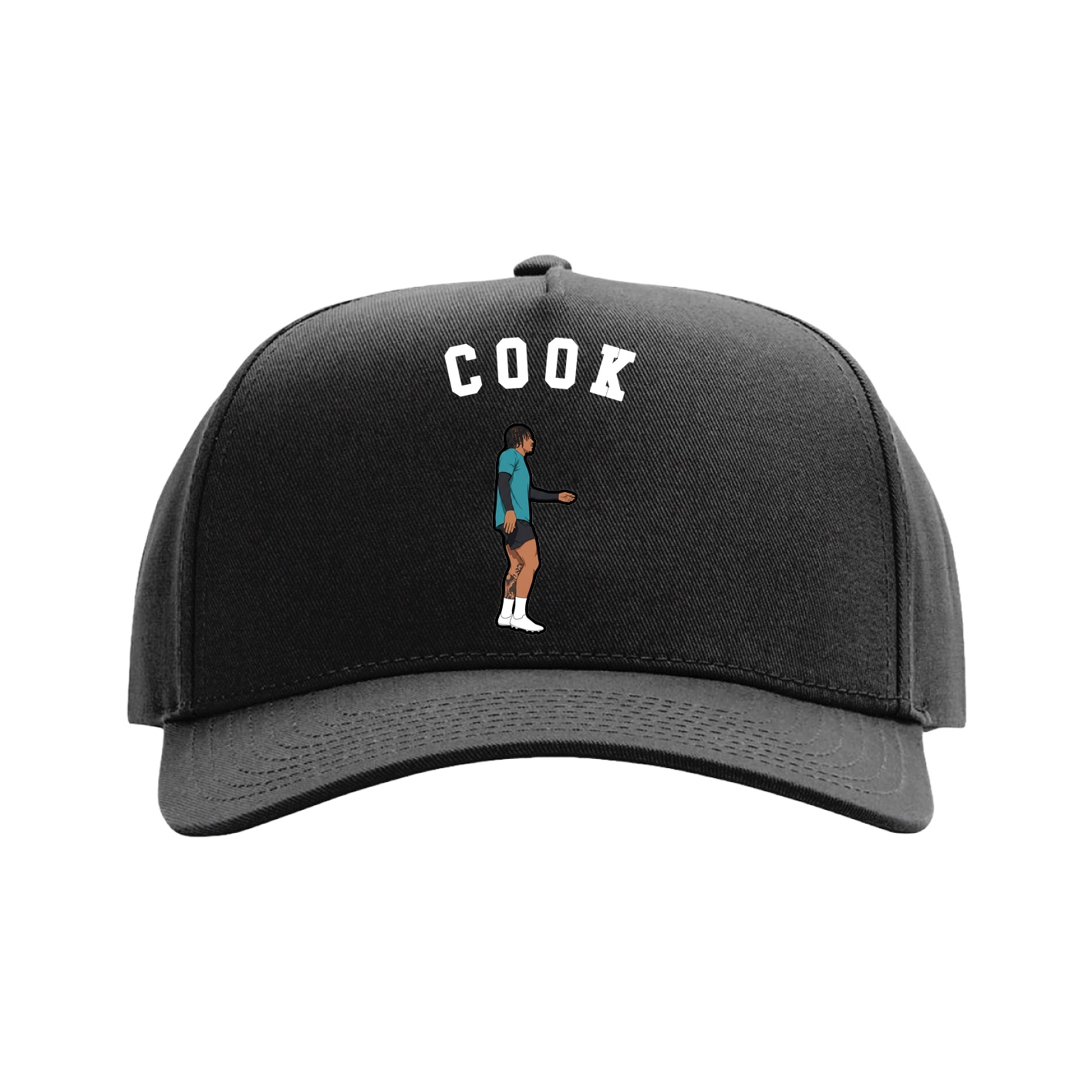 Full Fabric Five-Panel Champ Cap — Shirsey Arch in Black