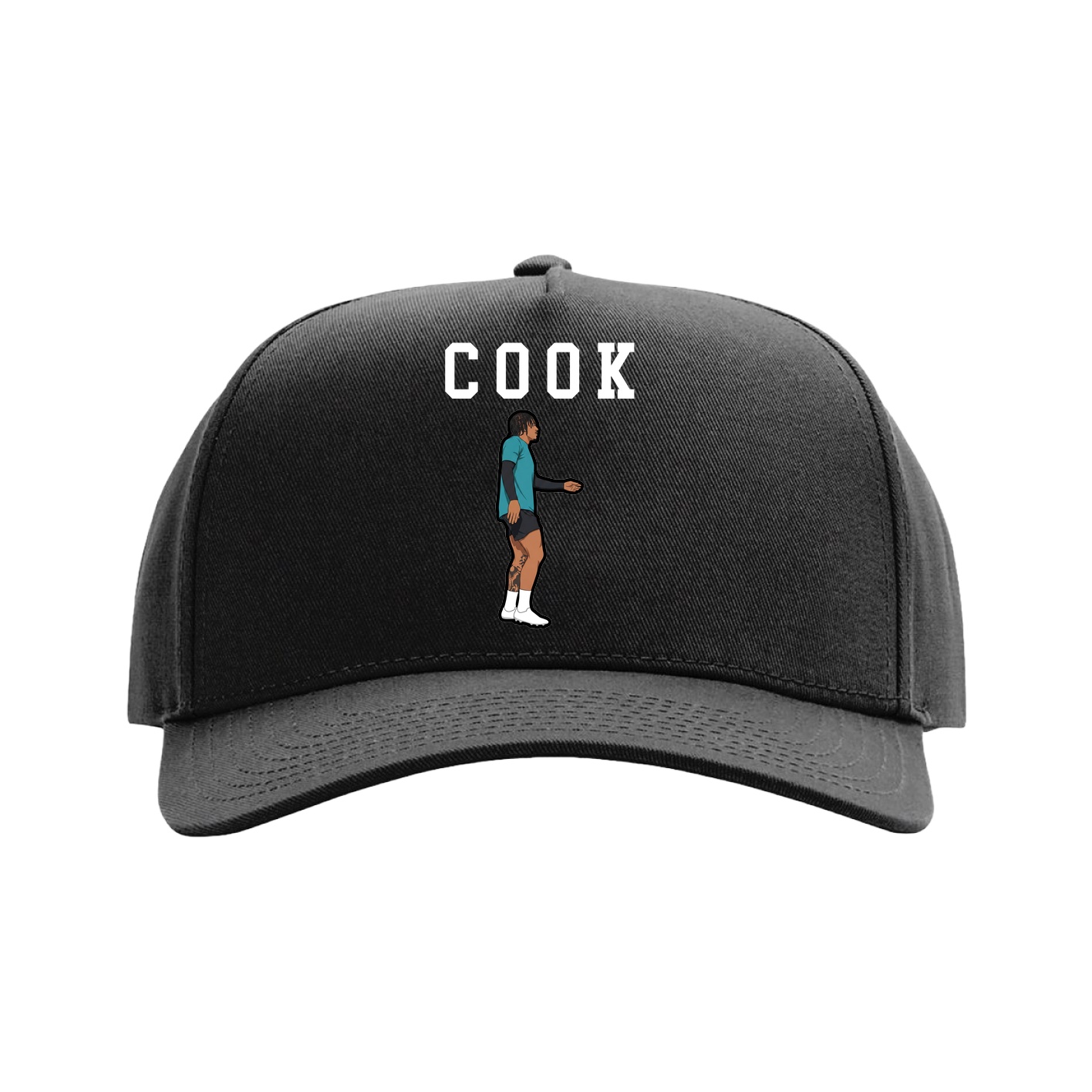 Full Fabric Five-Panel Champ Cap — Shirsey in Black