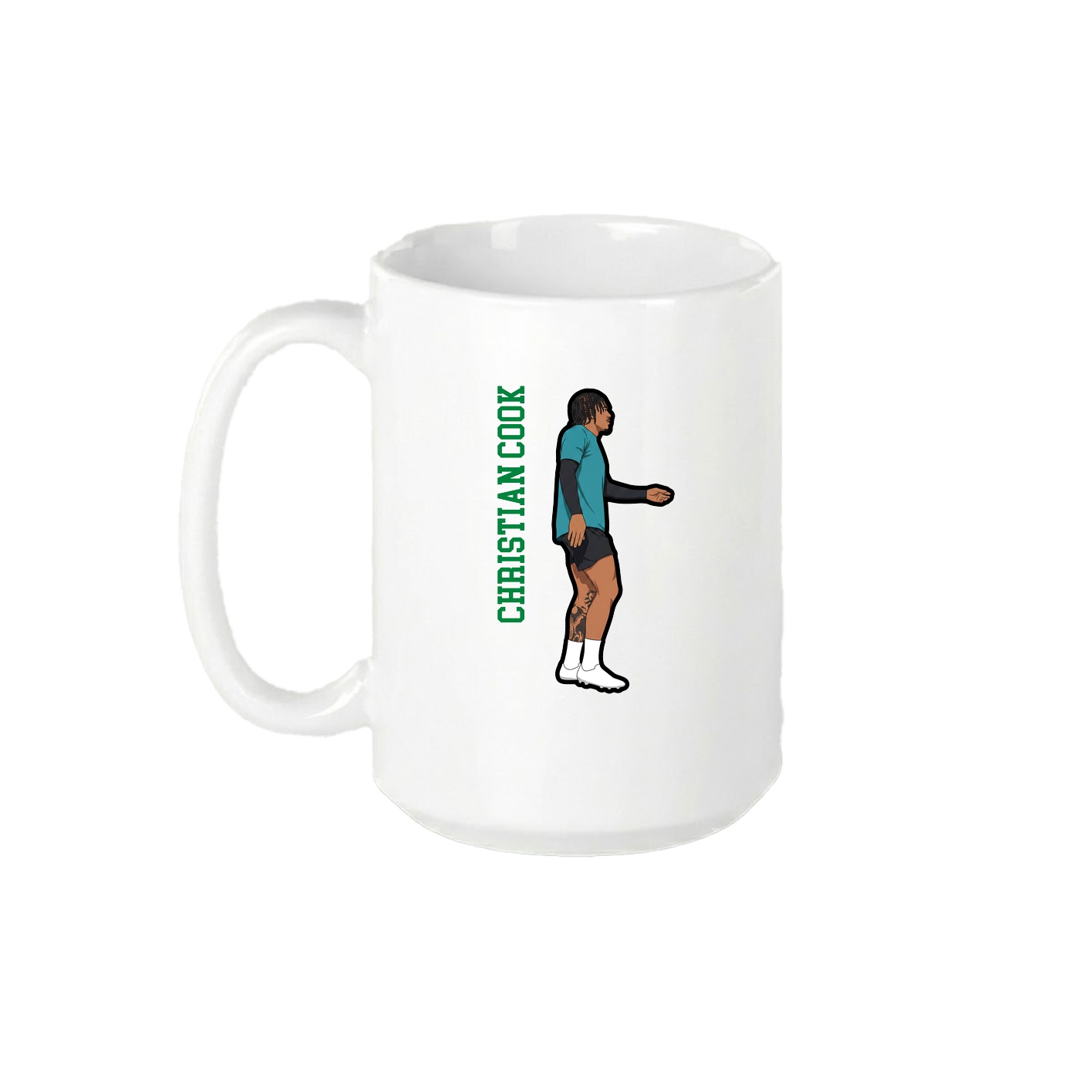15oz Coffee Mug — Name Vertical in White